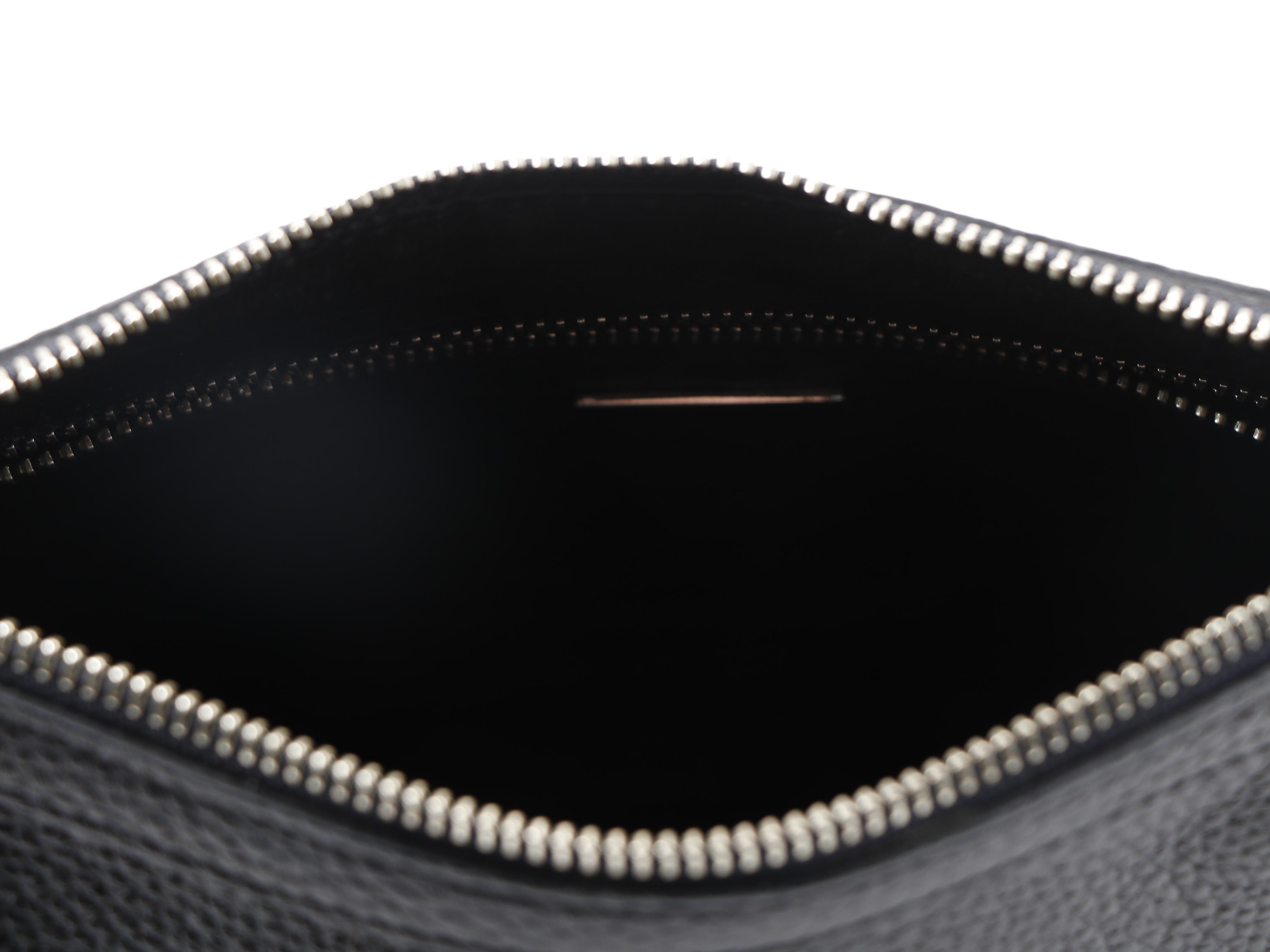 Prada Embossed Logo Black Daino Vitello Shoulder Bag