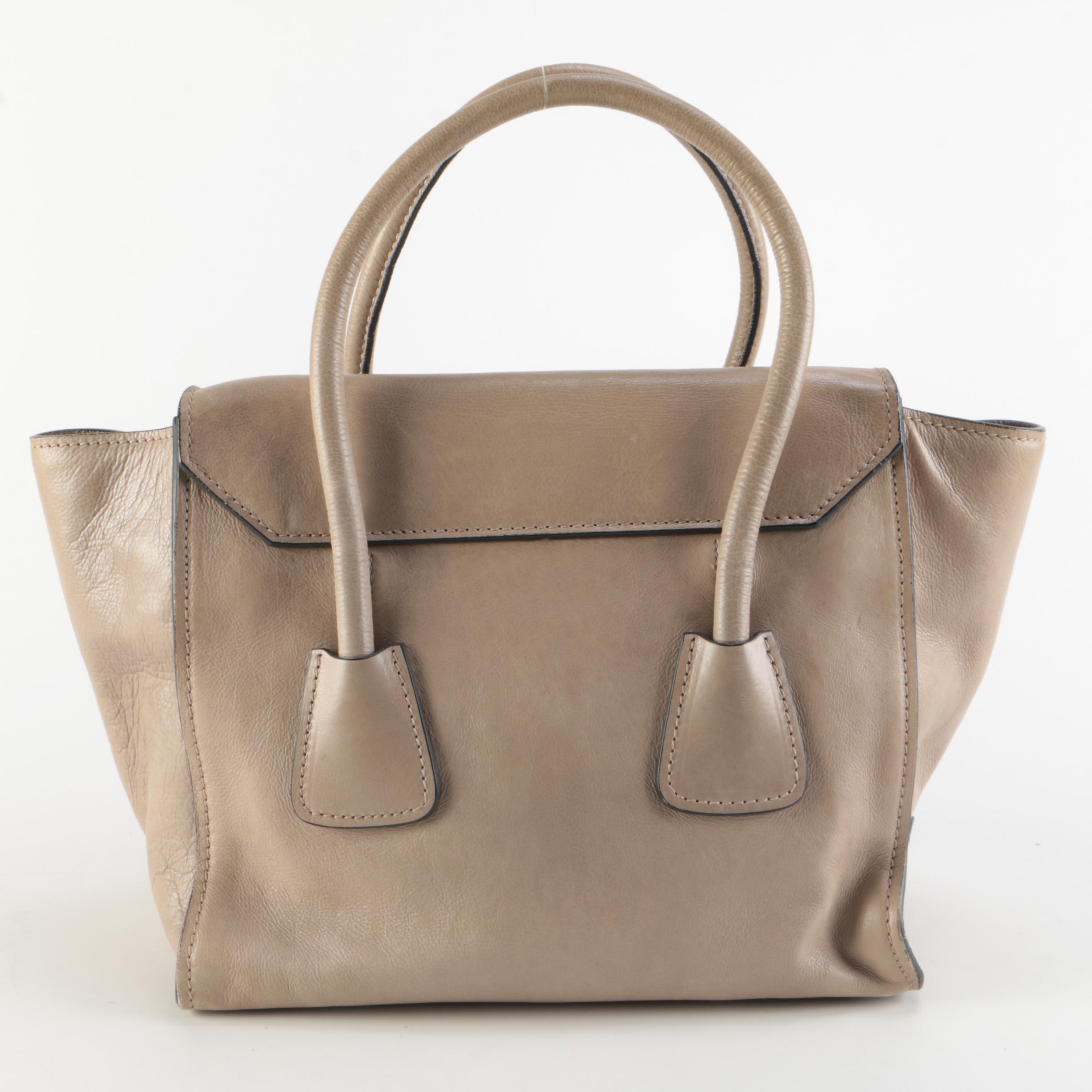 Prada Two-Way Sound Satchel in Pomice Glace Calfskin Leather