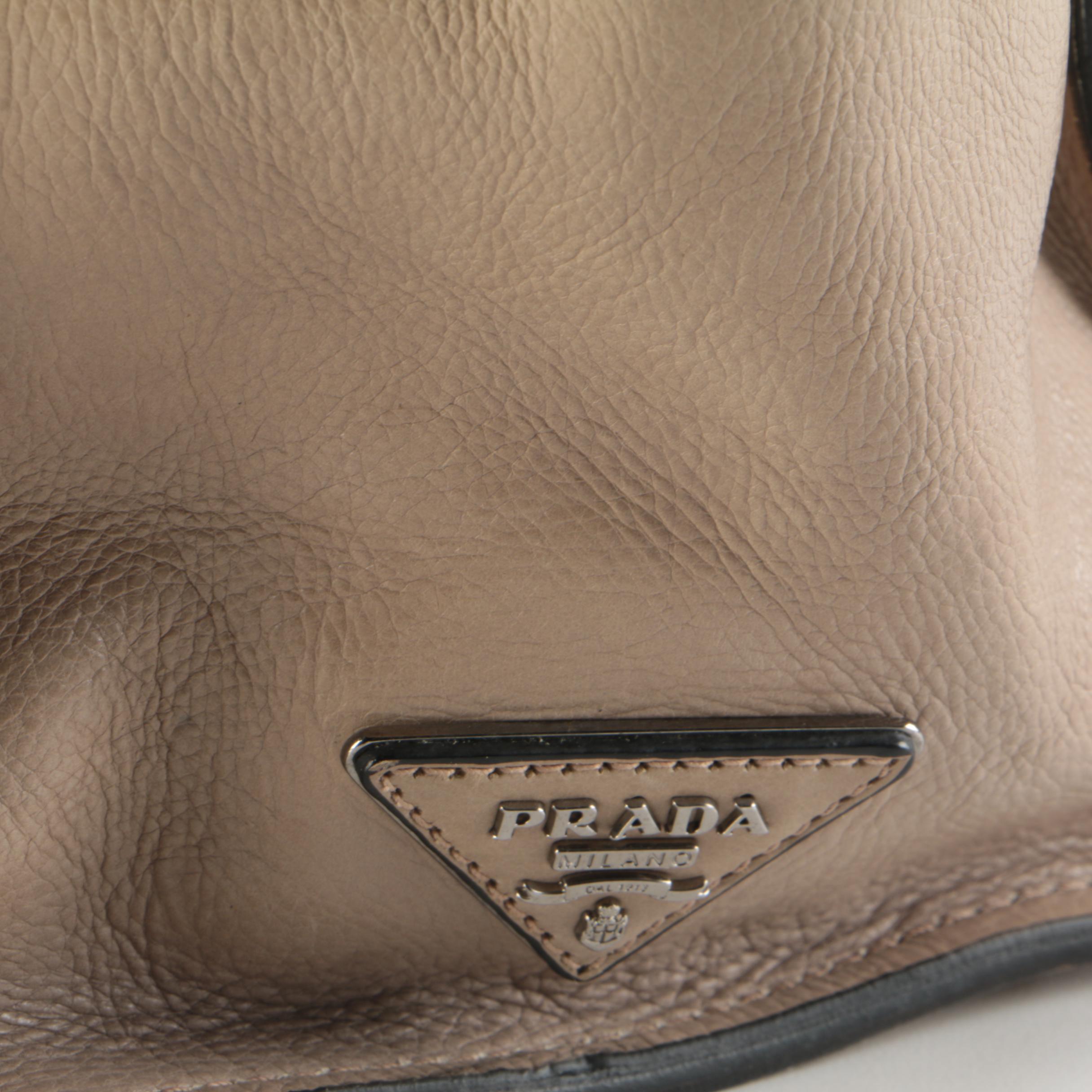 Prada Two-Way Sound Satchel in Pomice Glace Calfskin Leather