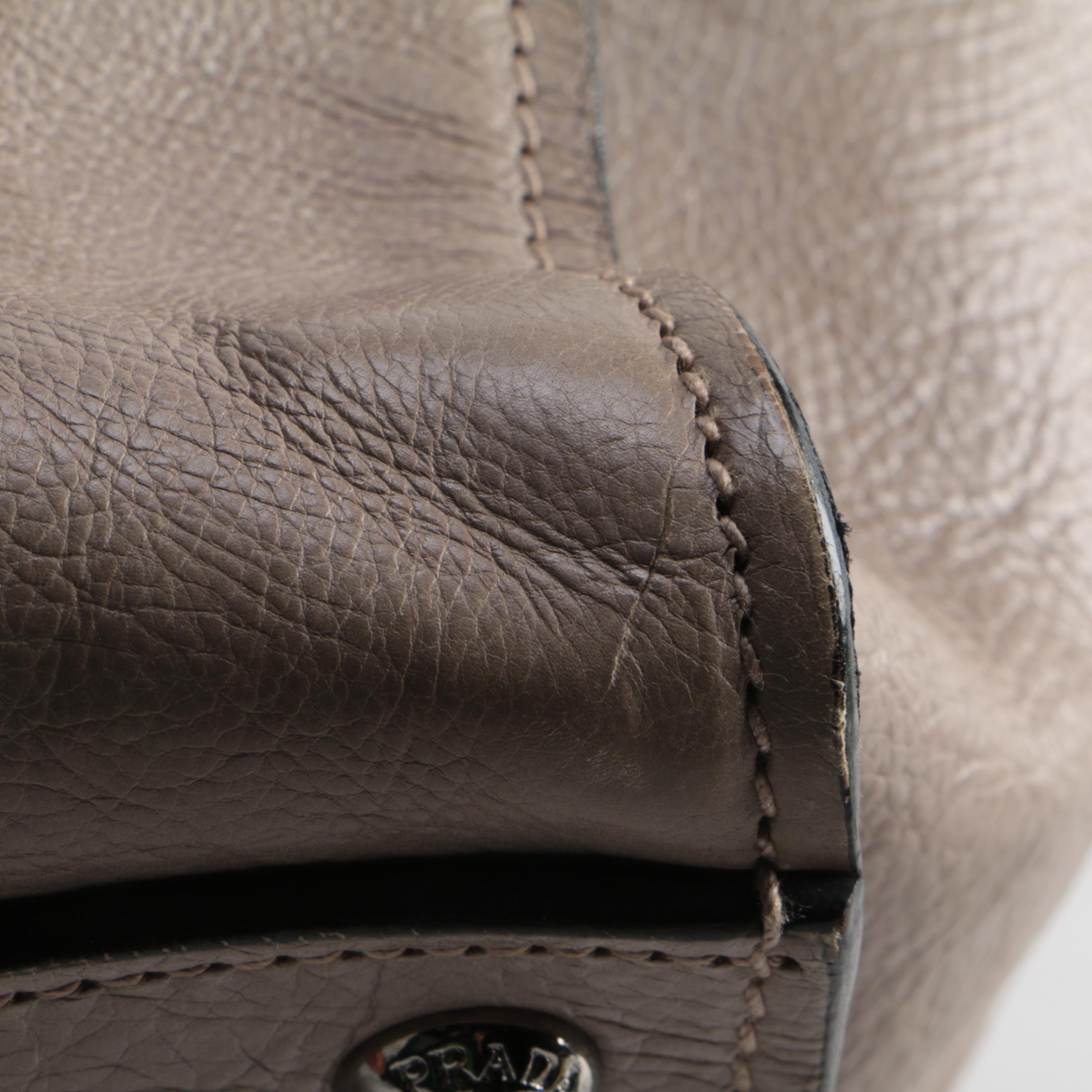 Prada Two-Way Sound Satchel in Pomice Glace Calfskin Leather