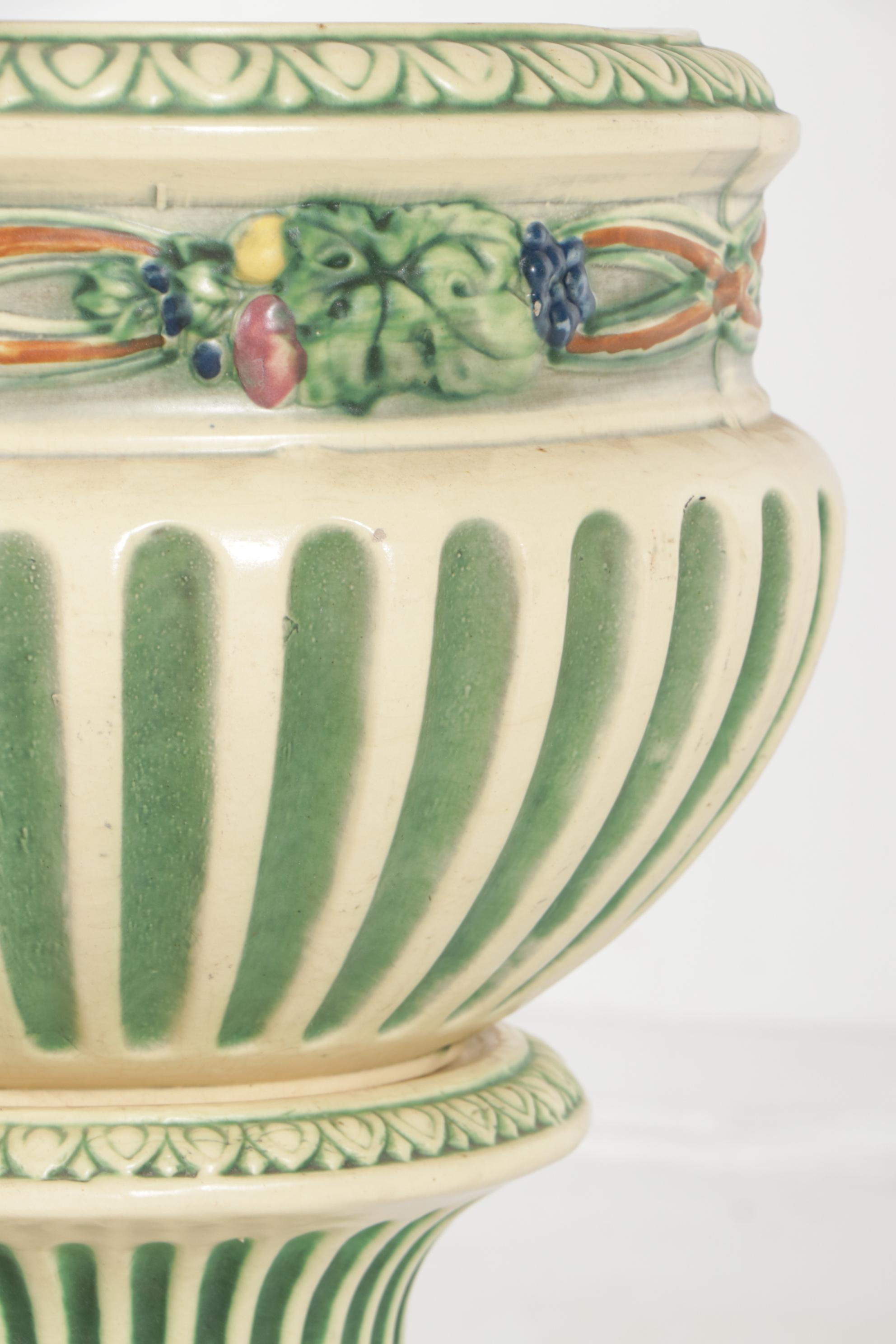 Roseville Pottery "Corinthian" Jardinière with Pedestal, Early/Mid 20th Century