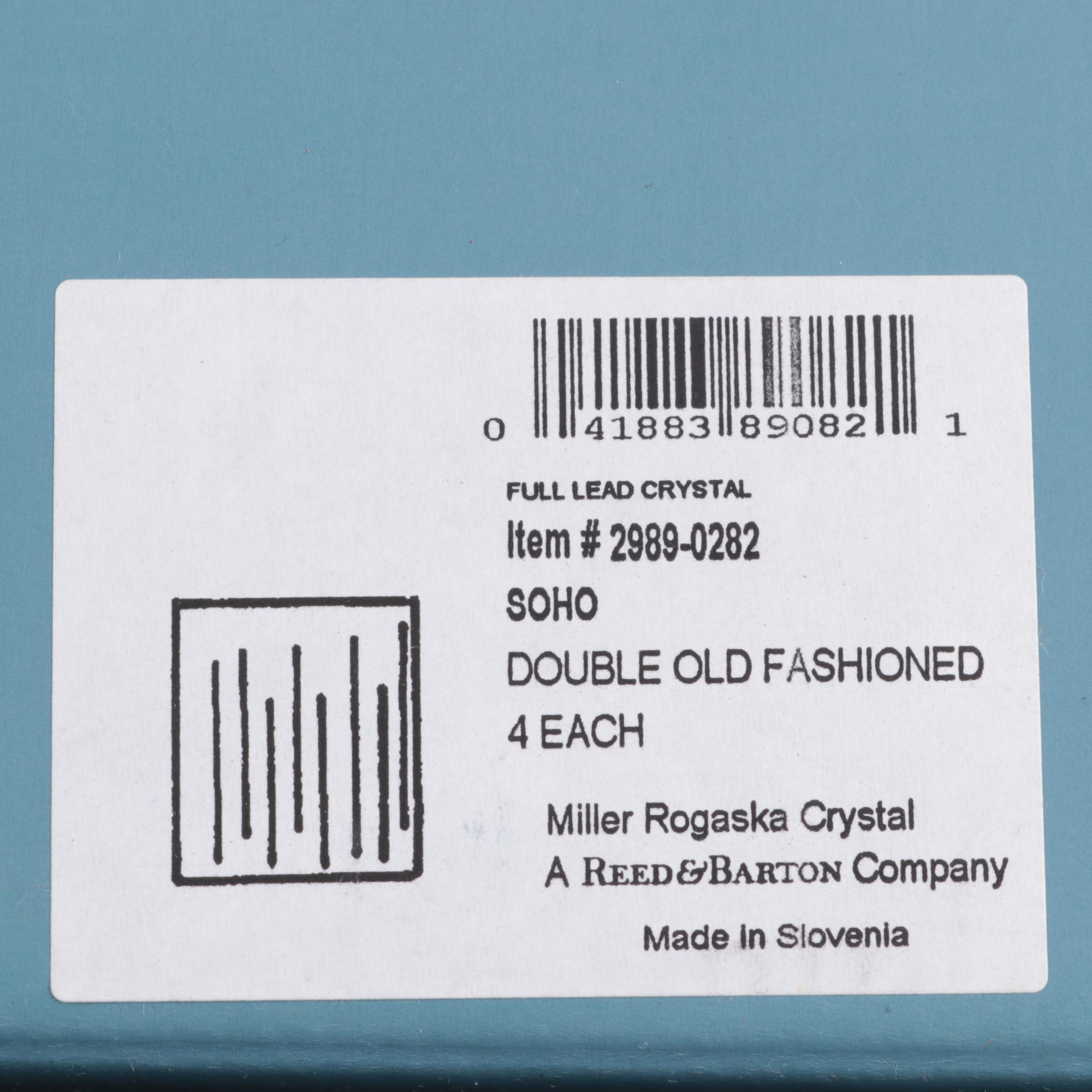 Miller Rogaska "Soho" Crystal Double Old Fashioned Glasses, 1989–2010
