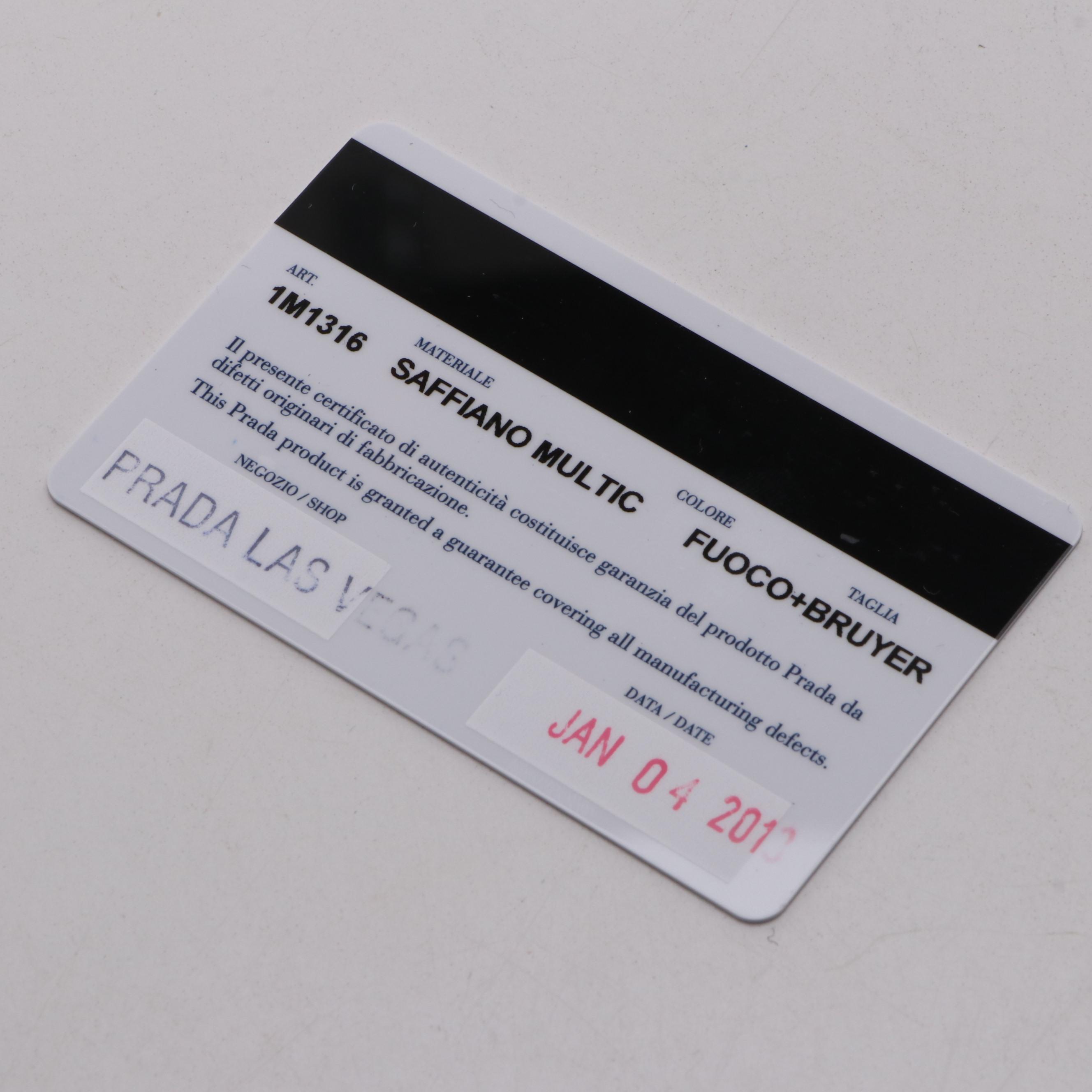 Prada Saffiano Multi Document Travel Wallet in Fuoco and Bruyer