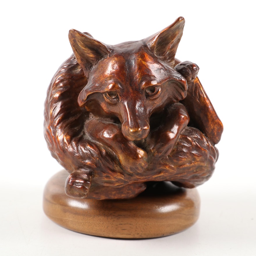 Christine Knapp Bronze Sculpture of a "Fox Knot"