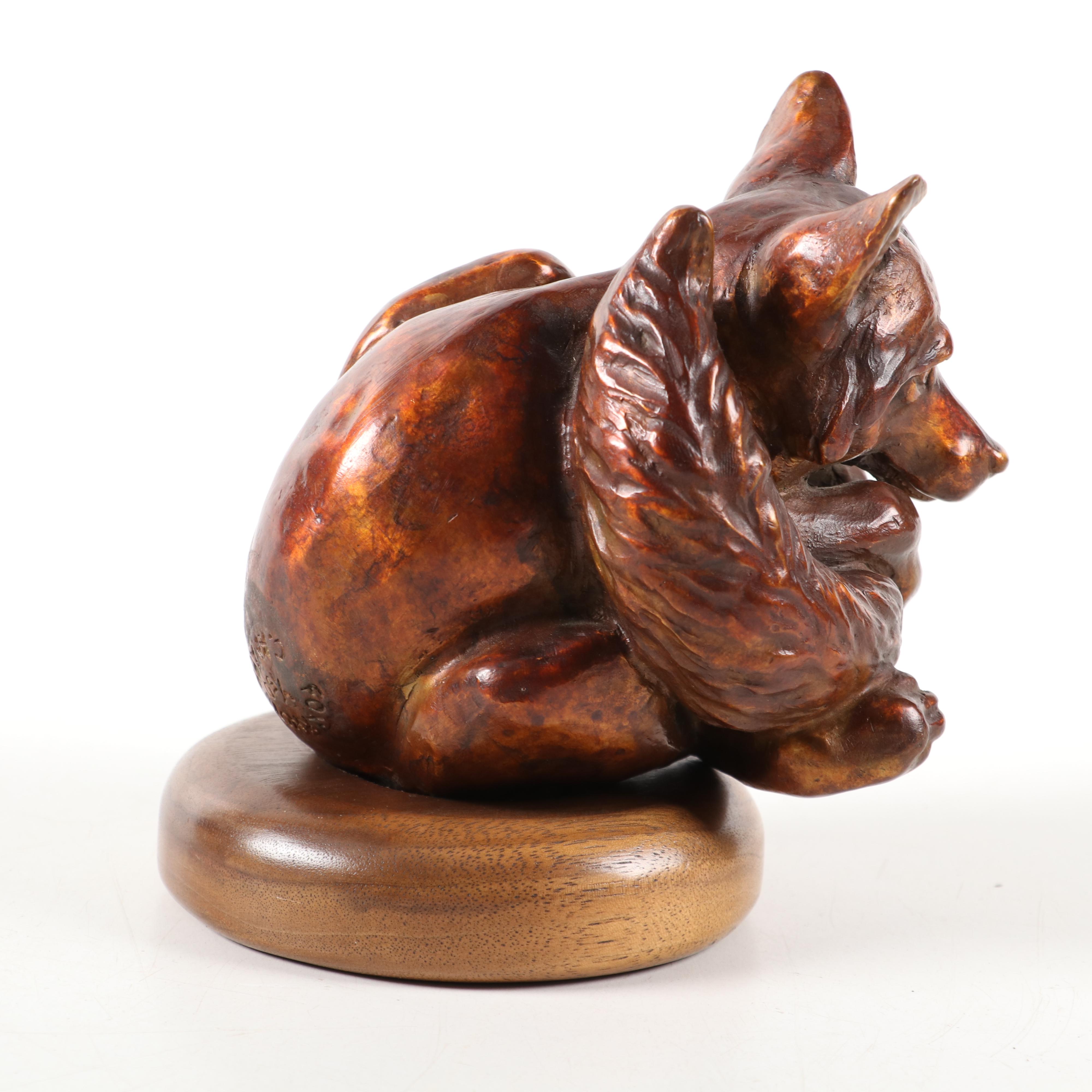 Christine Knapp Bronze Sculpture of a "Fox Knot"