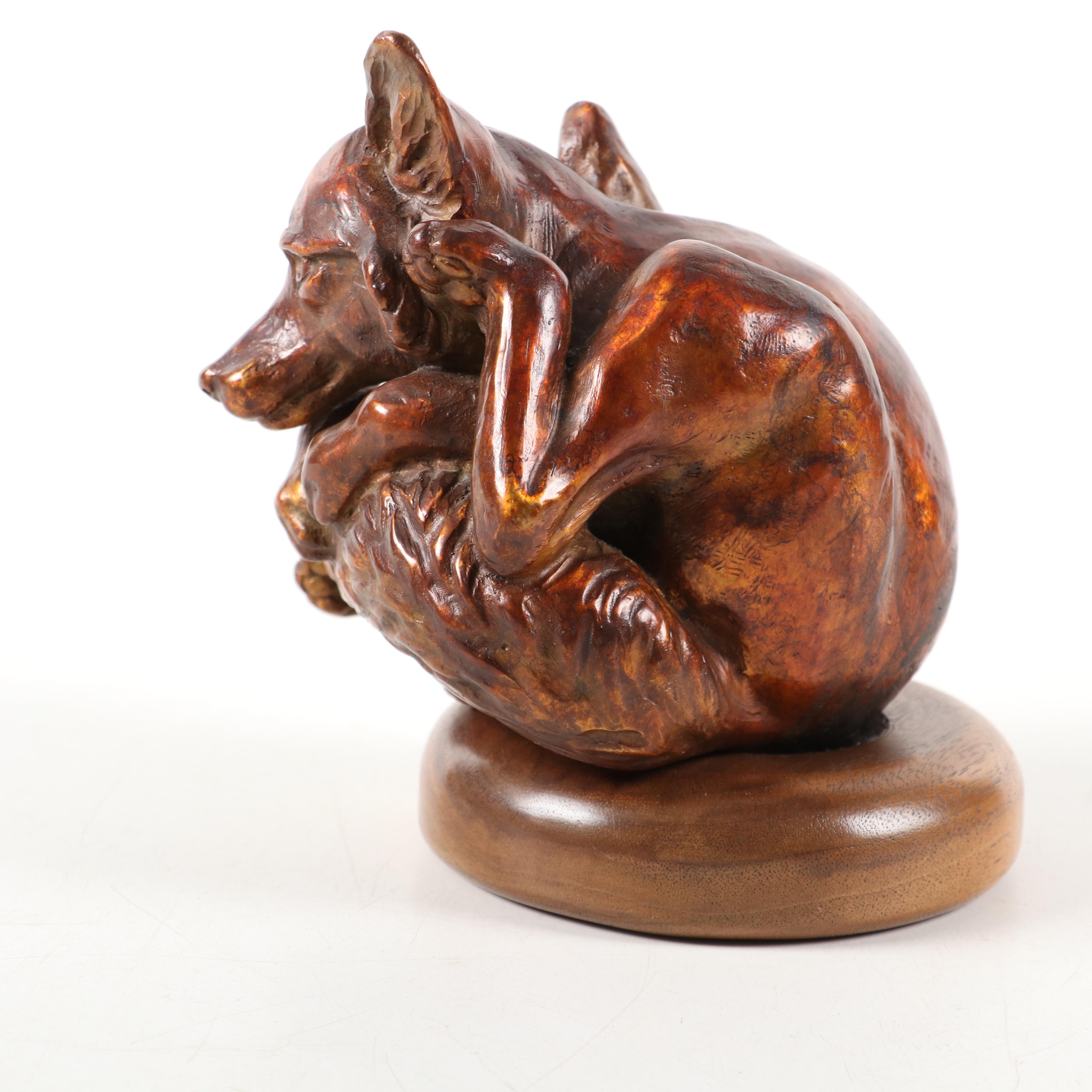 Christine Knapp Bronze Sculpture of a "Fox Knot"