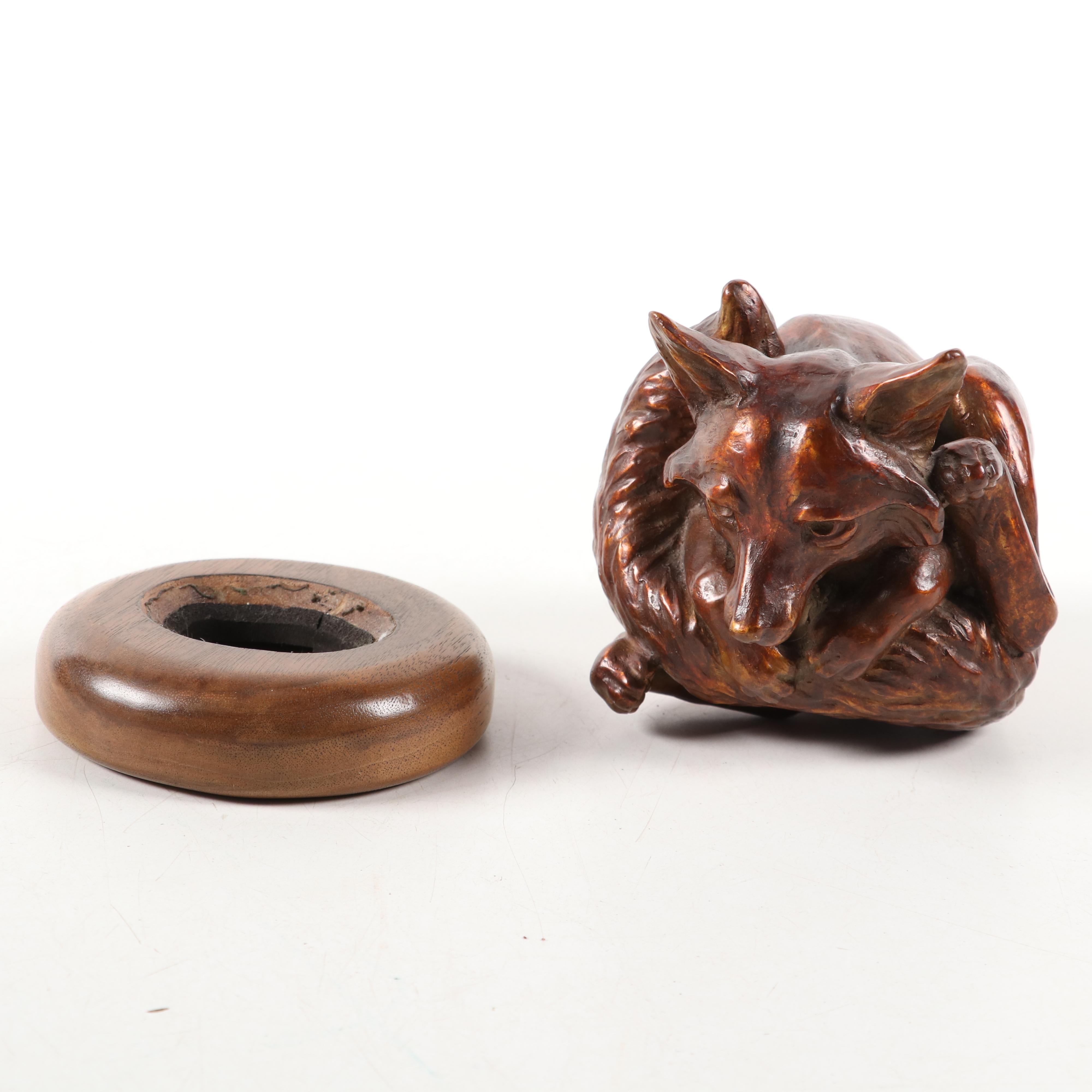 Christine Knapp Bronze Sculpture of a "Fox Knot"