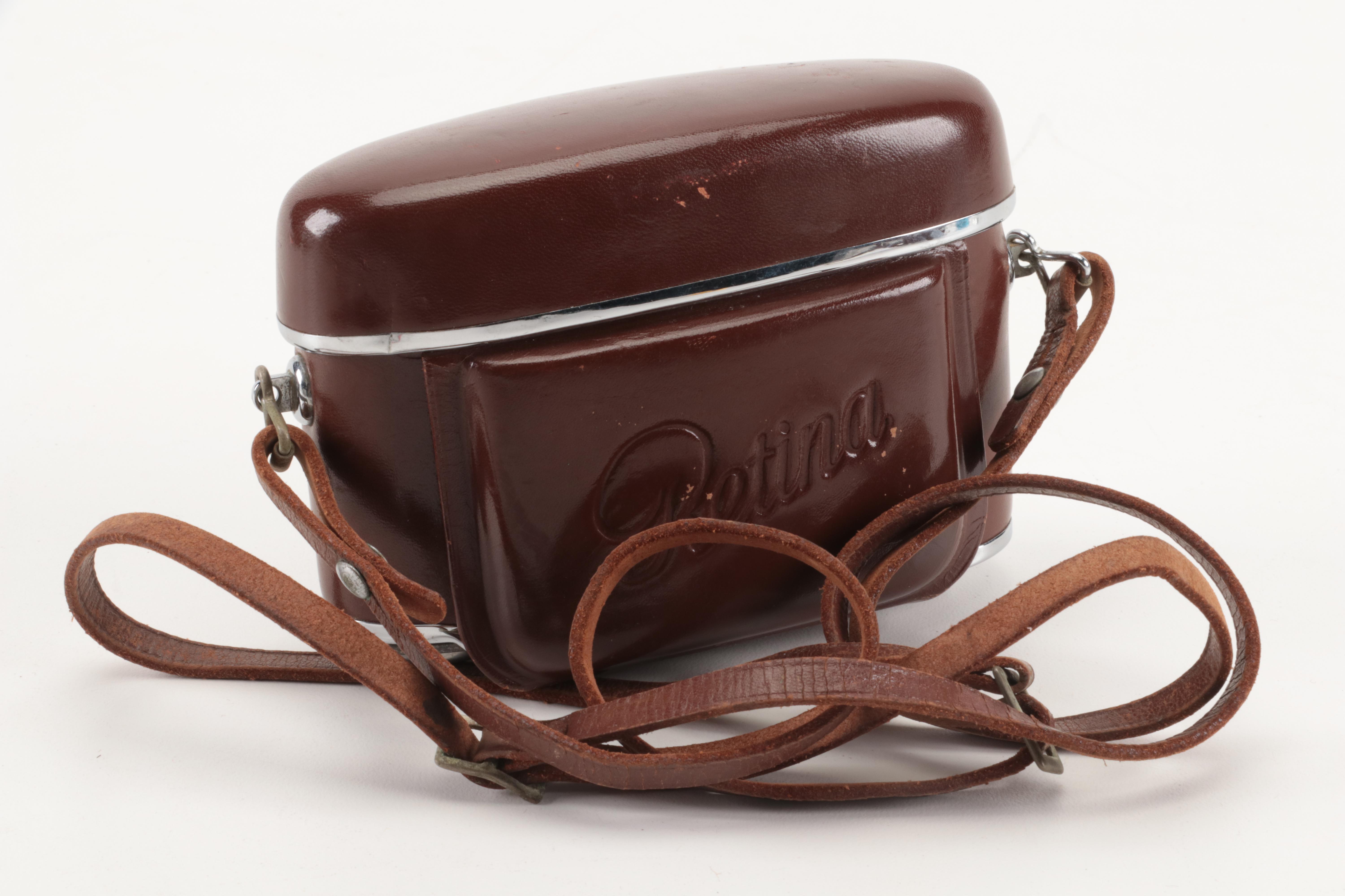 Collection of Kodak Retina Reflex Cameras With Leather Cases