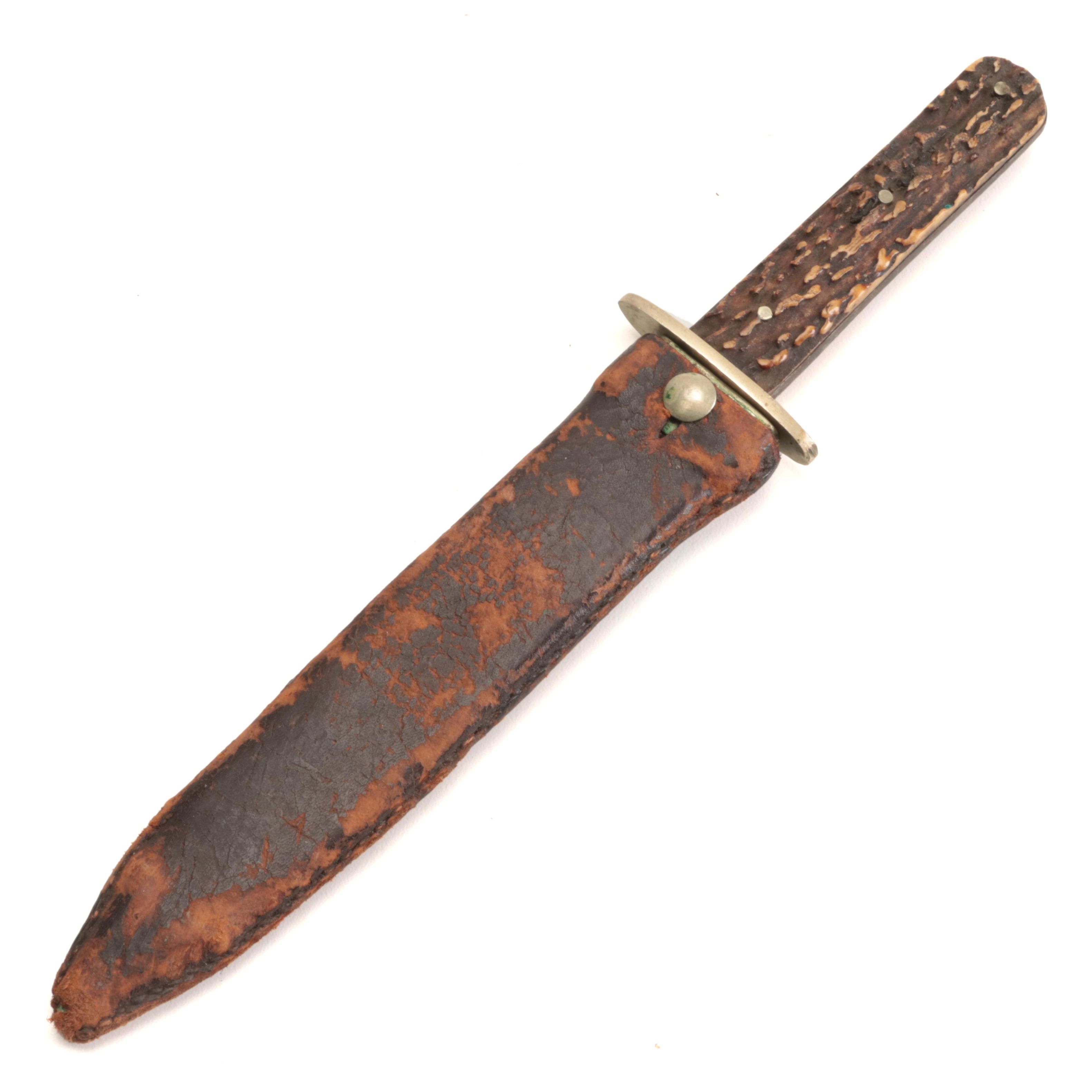Marsh Bros & Co. Sheffield Stag Handle Bowie Knife, Mid-19th Century