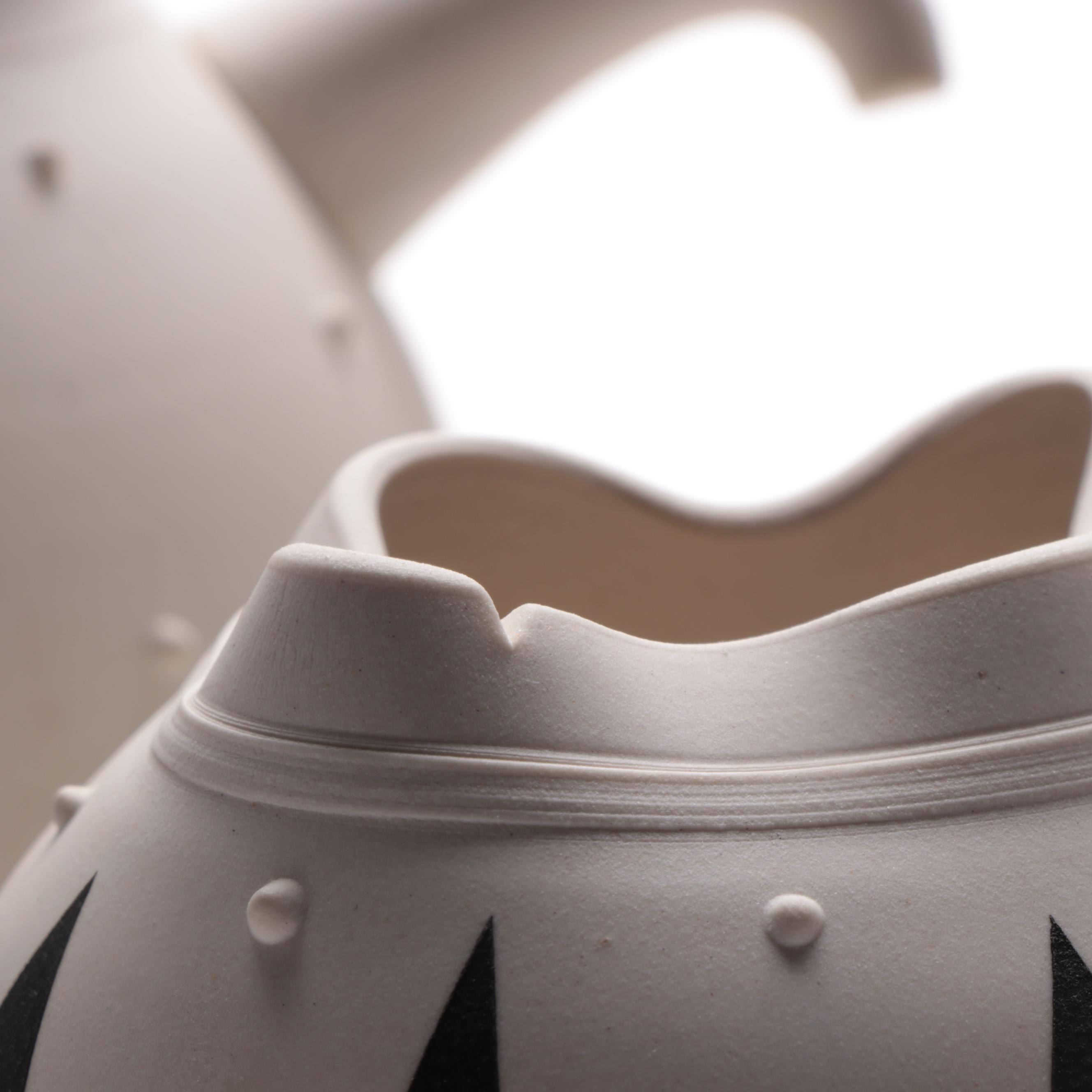 Black and White Matte Glazed Art Pottery Tea Set, 2000