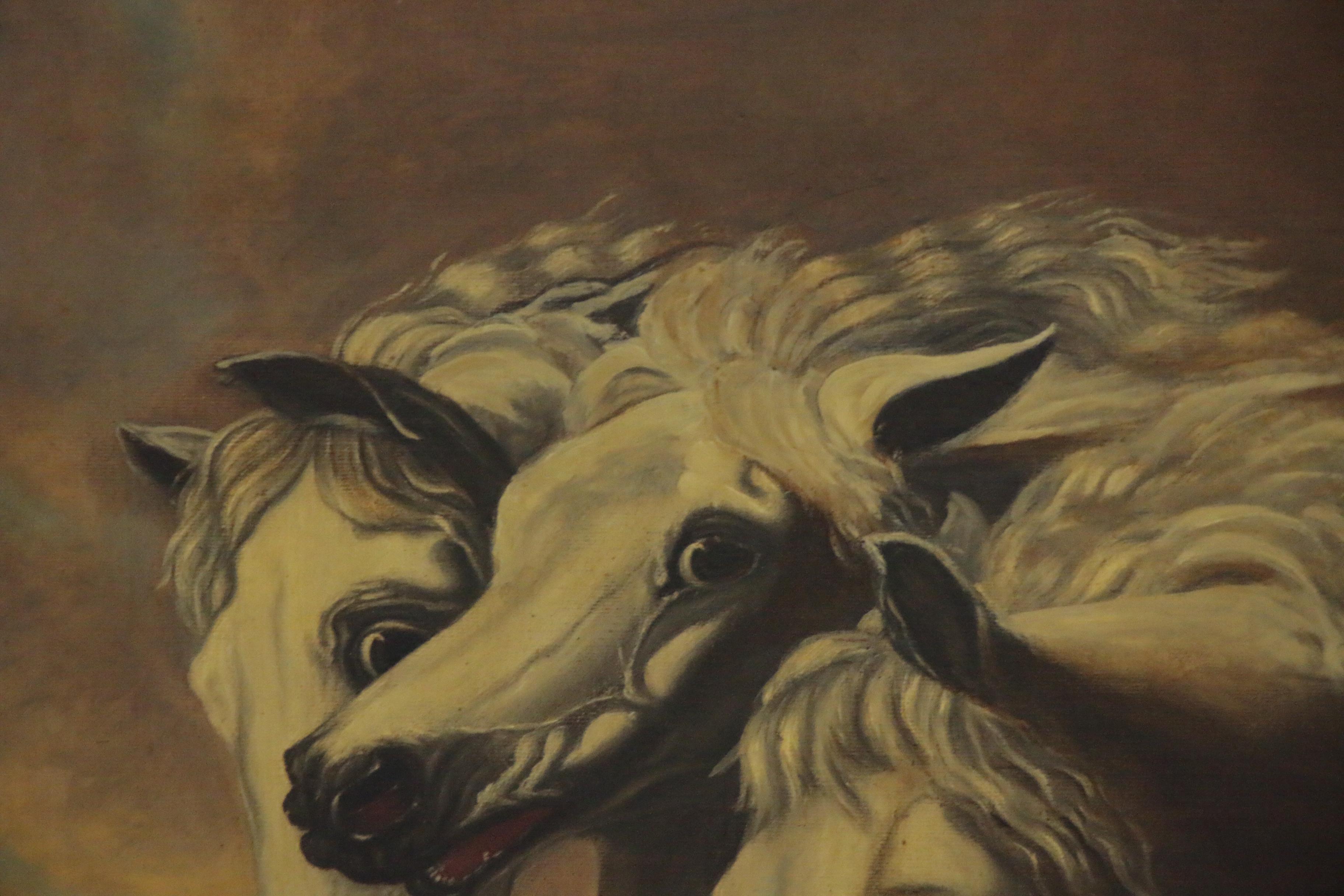 Oil Painting after John F. Herring, Sr. "Pharaoh's Horses"
