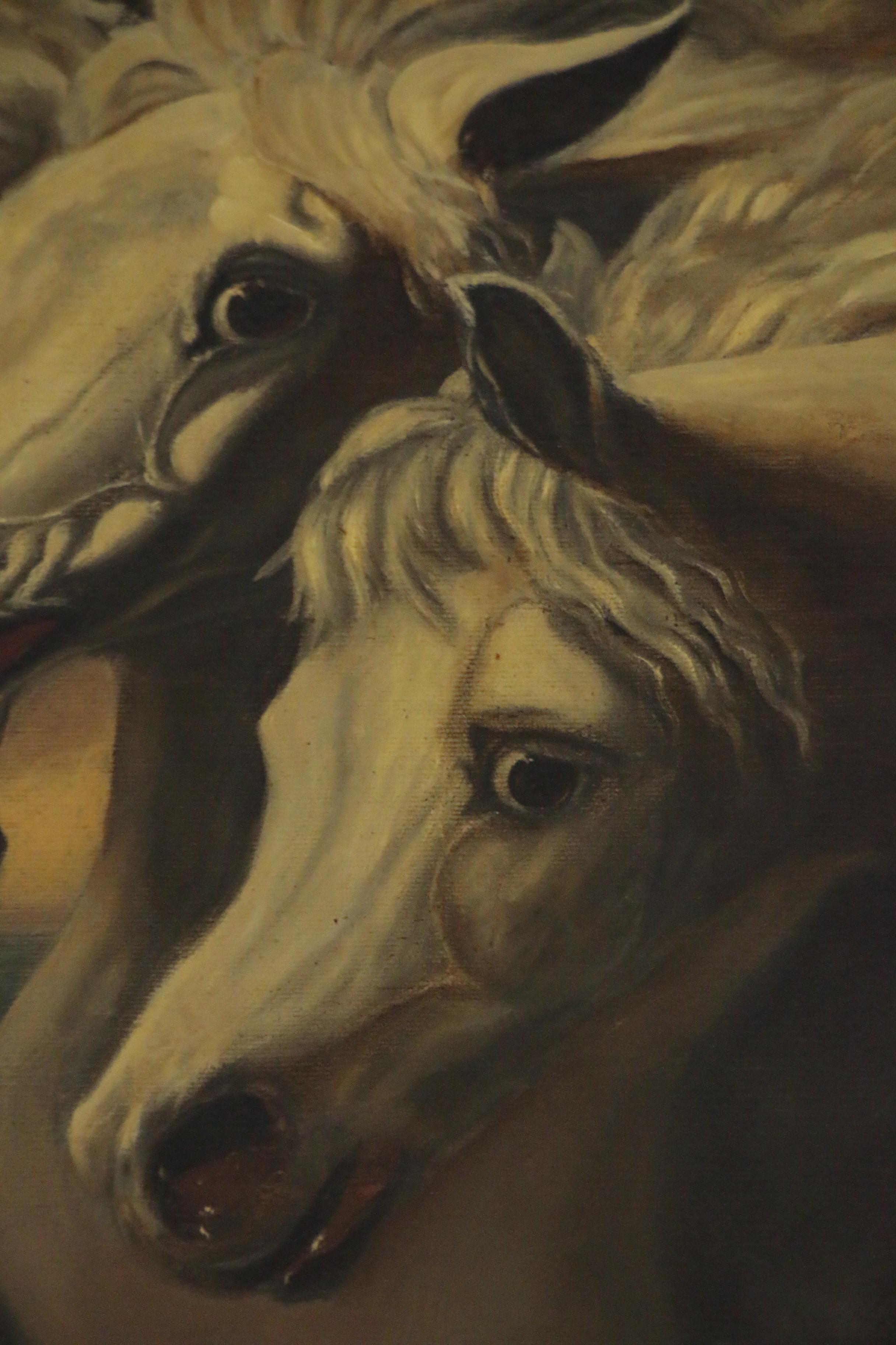 Oil Painting after John F. Herring, Sr. "Pharaoh's Horses"