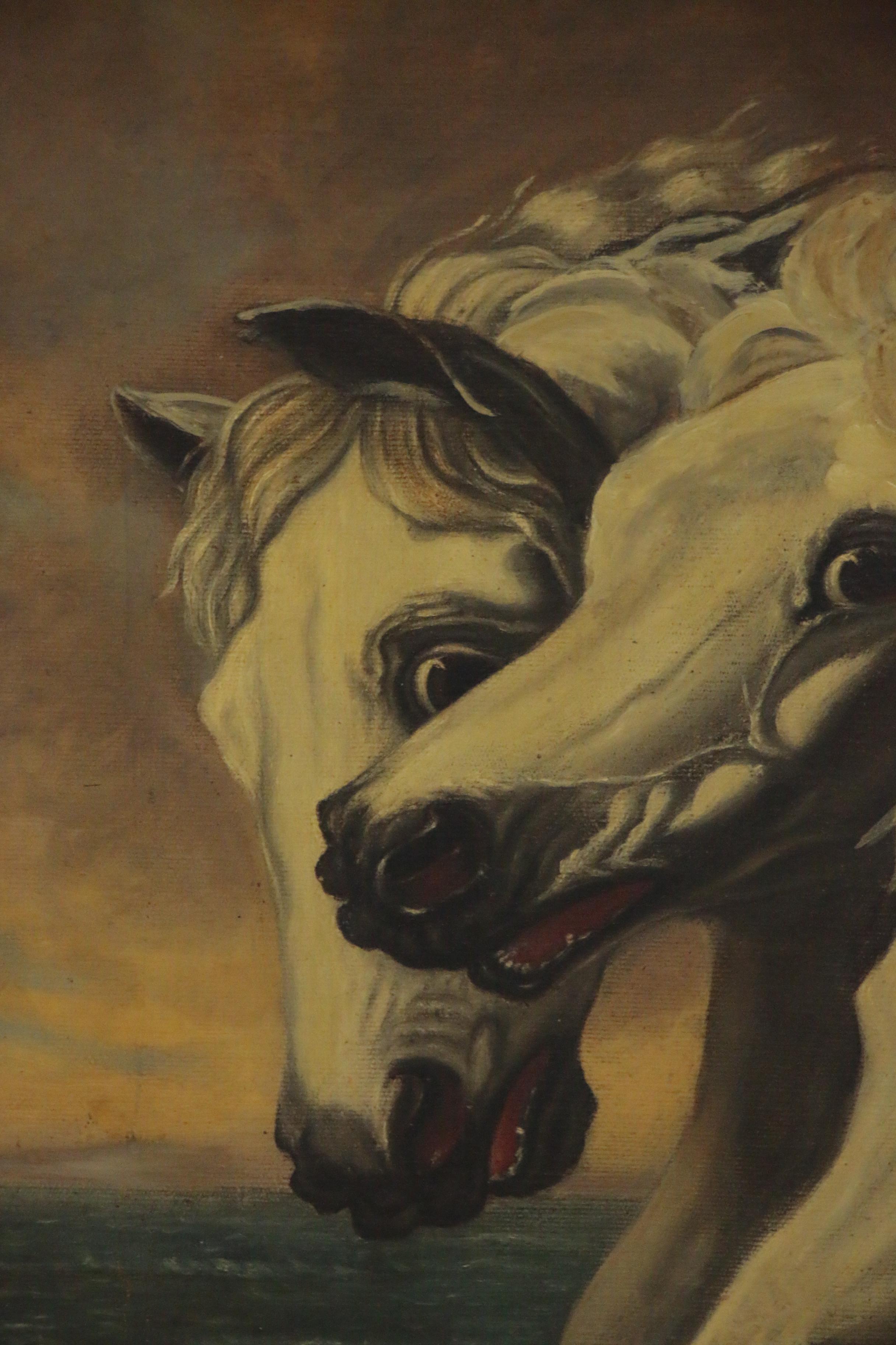 Oil Painting after John F. Herring, Sr. "Pharaoh's Horses"