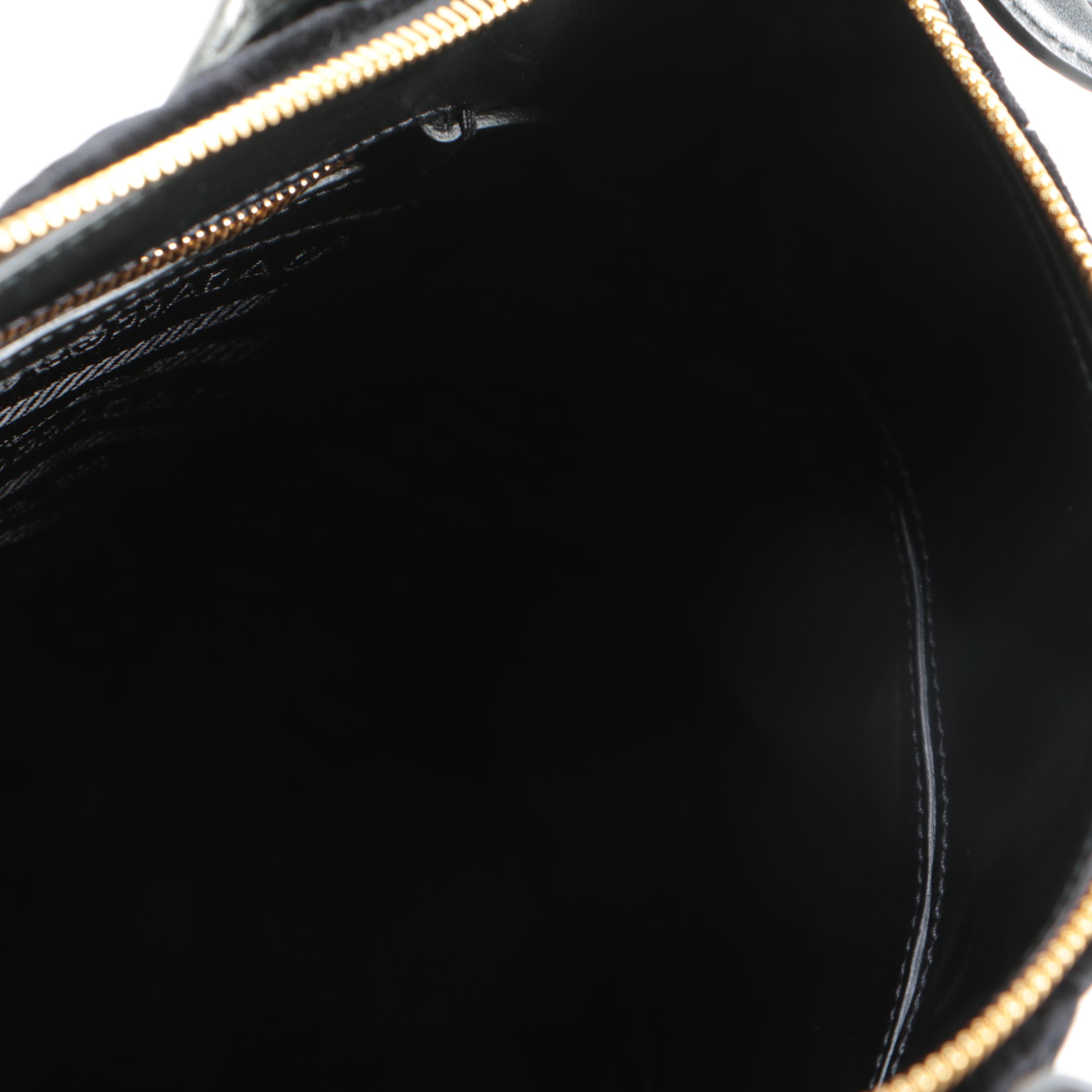 Prada Corsaire Black Quilted Velvet Two0Way Zip Tote