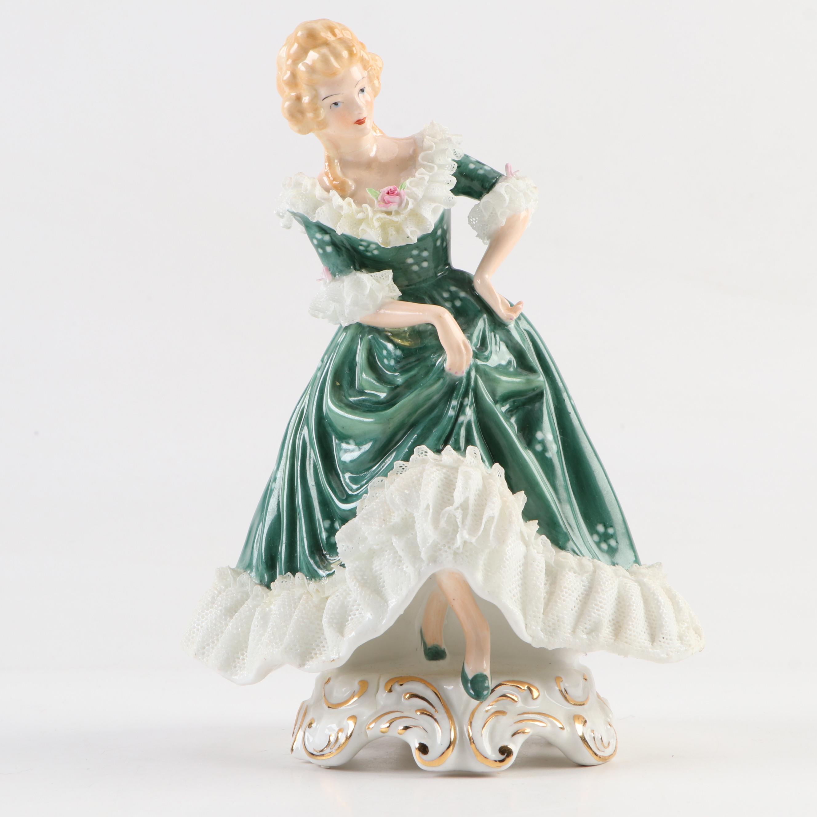 Florence Ceramics "Amber" Figurine with Other Figurines