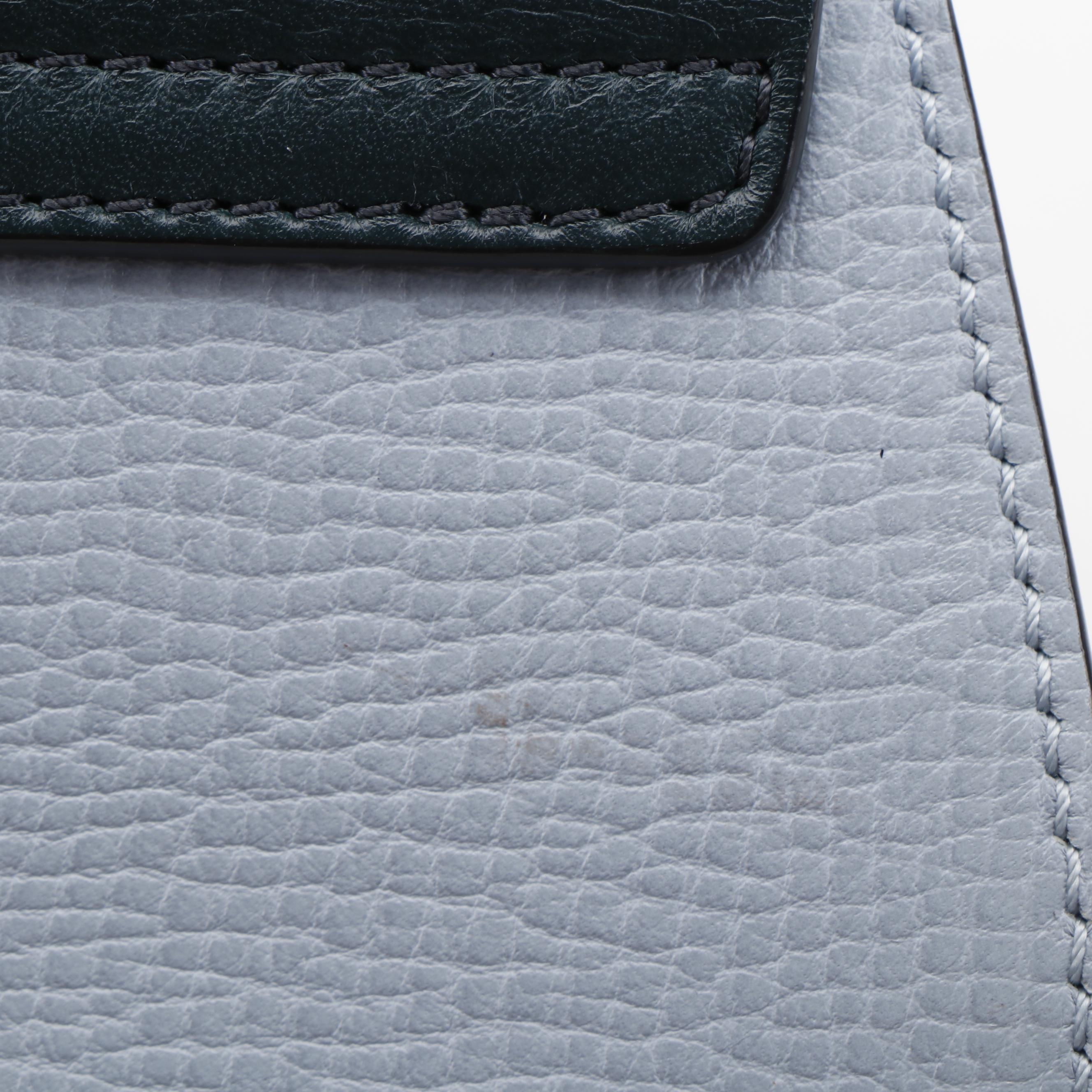 Chloé Mini Drew Crossbody Bag in Blue Grained and Green Leather with Chain Strap