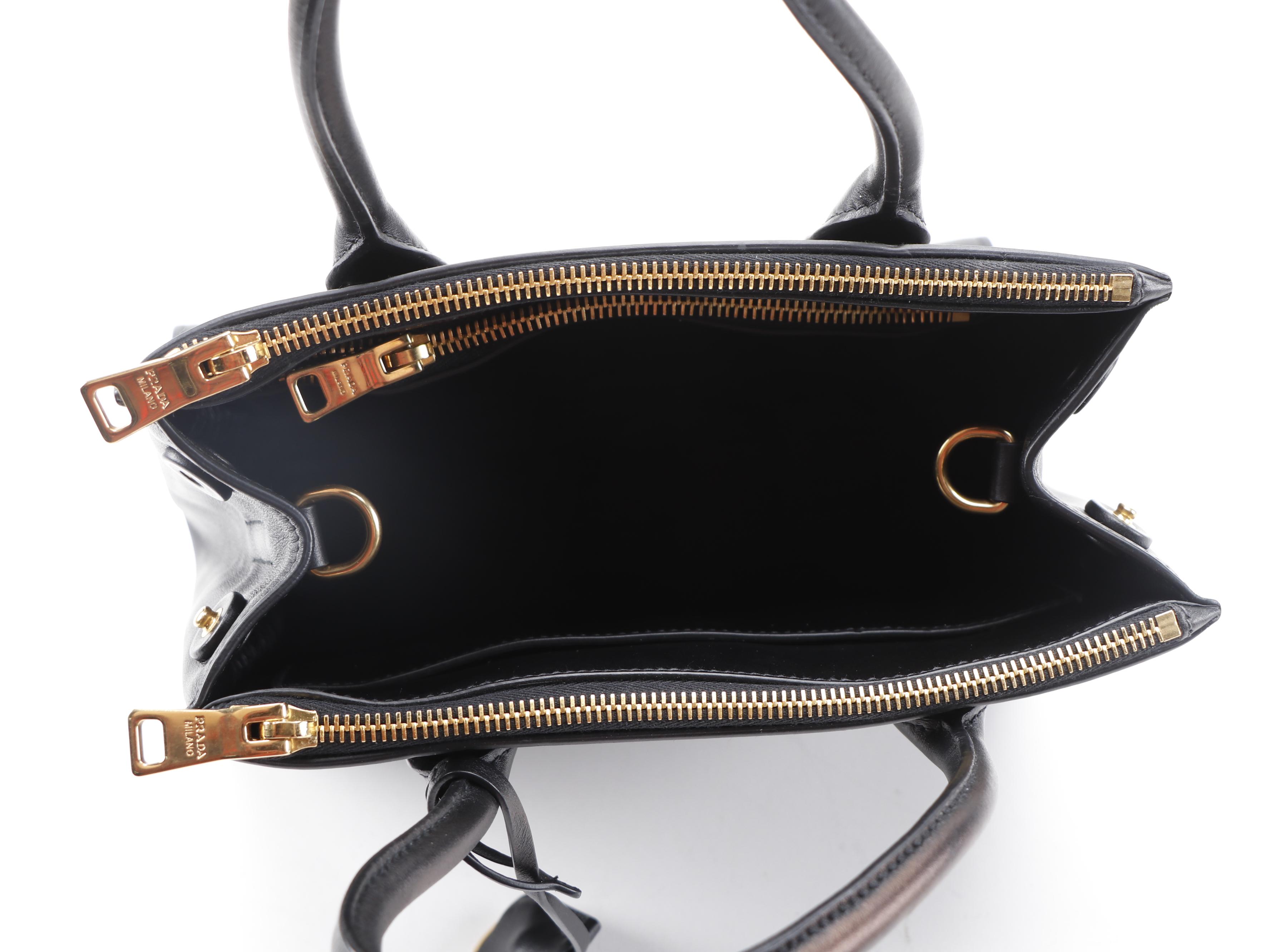 Prada Small Paradigme Tote in Black Saffiano Leather