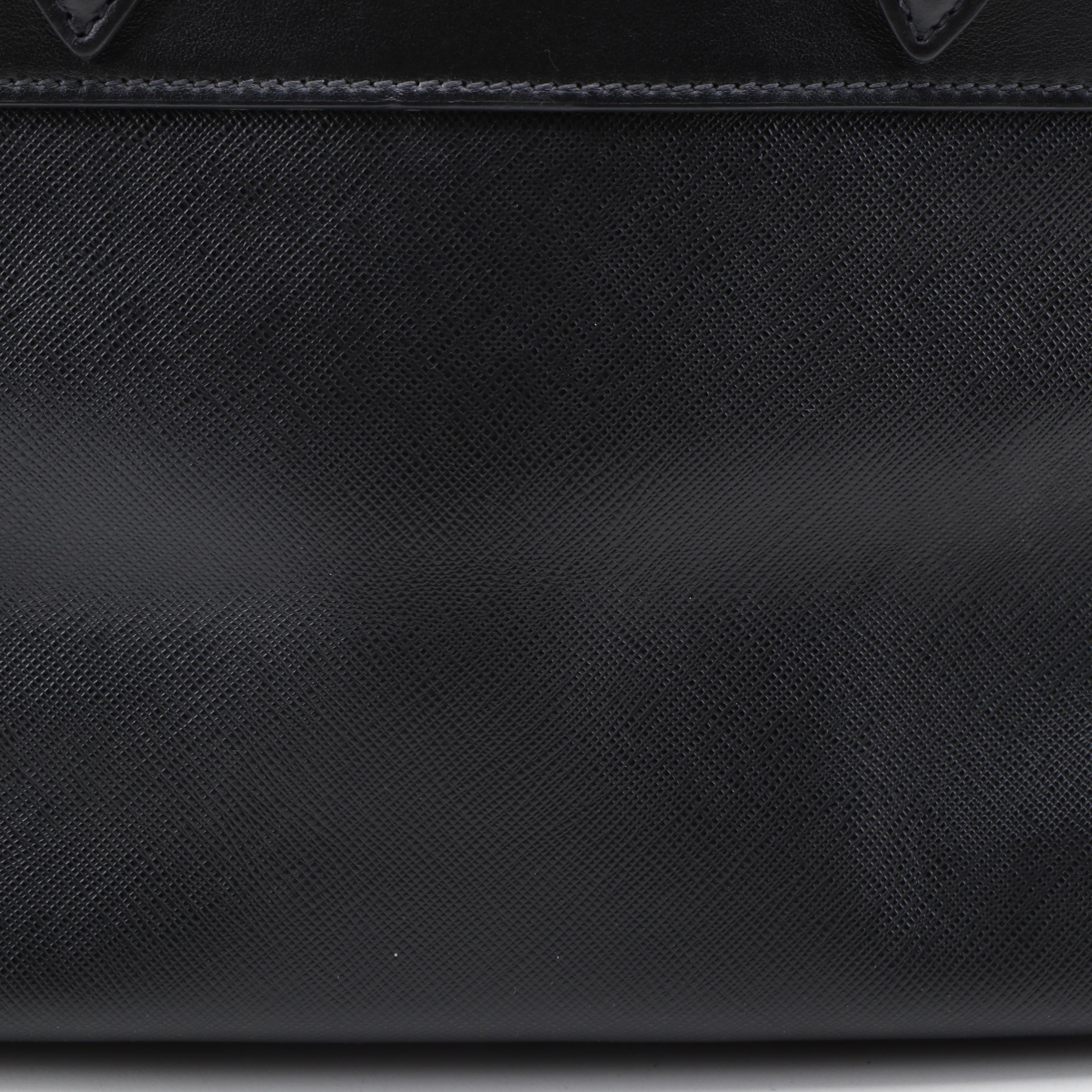 Prada Small Paradigme Tote in Black Saffiano Leather