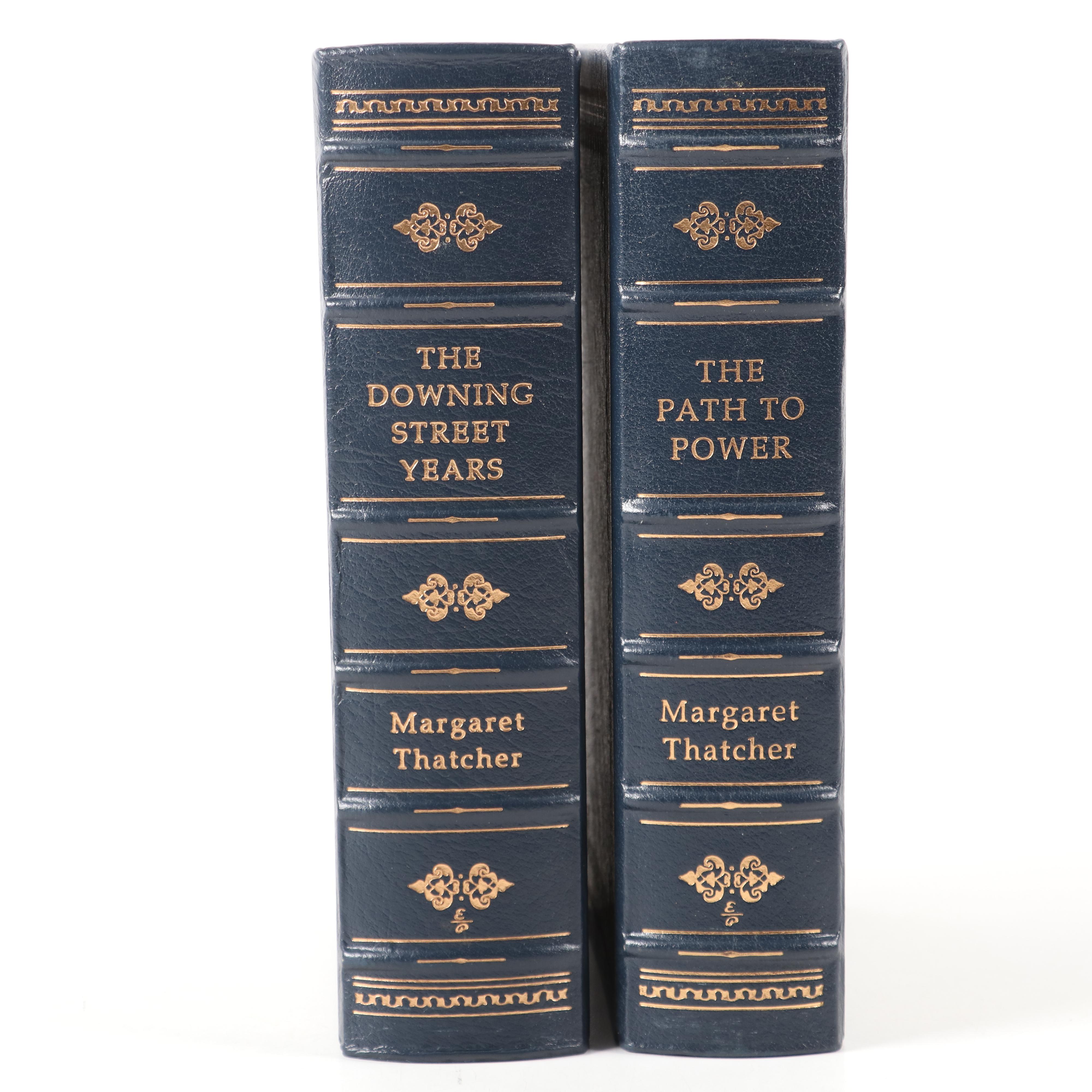 Signed Easton Press "The Downing Street Years" and "Path to Power" by Thatcher