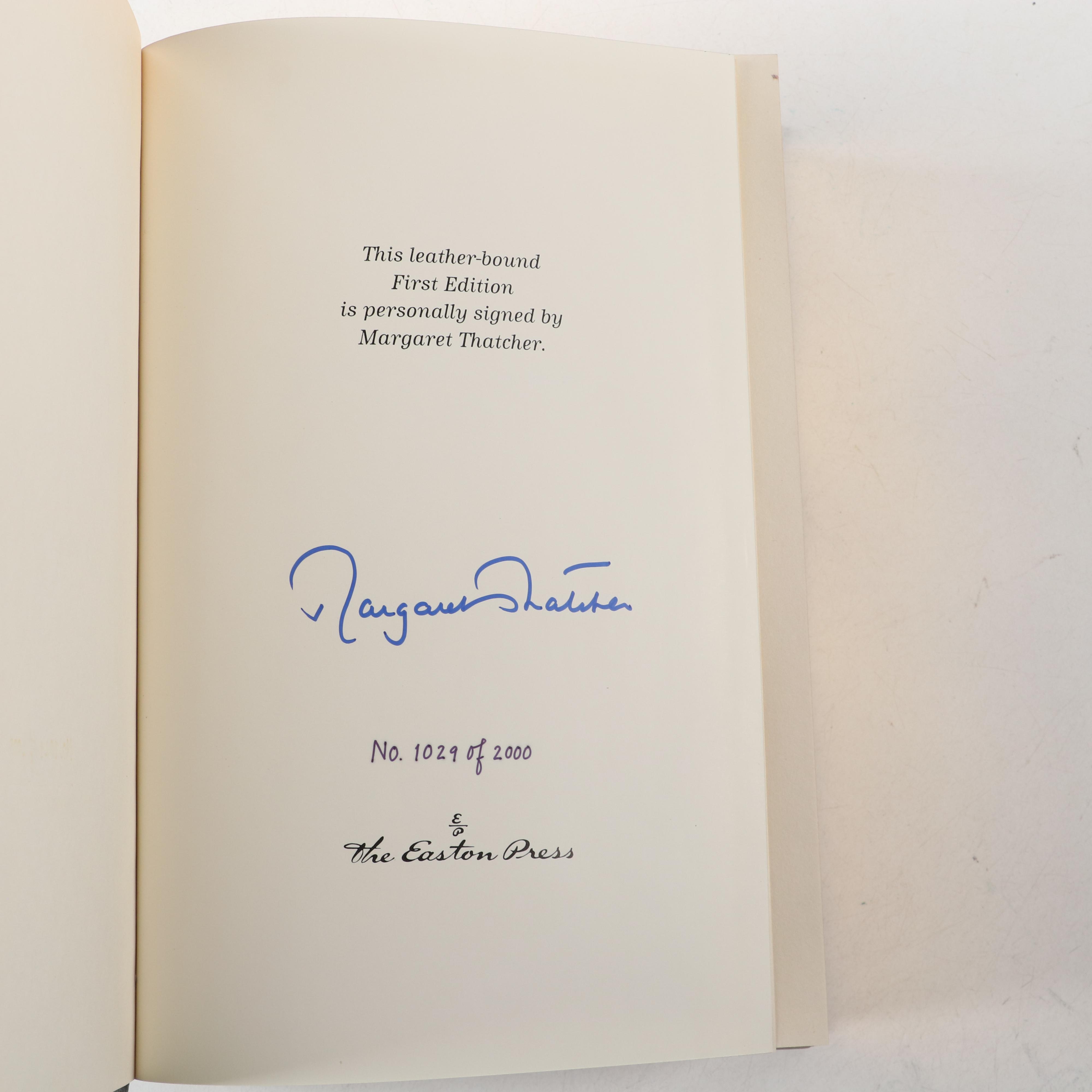 Signed Easton Press "The Downing Street Years" and "Path to Power" by Thatcher