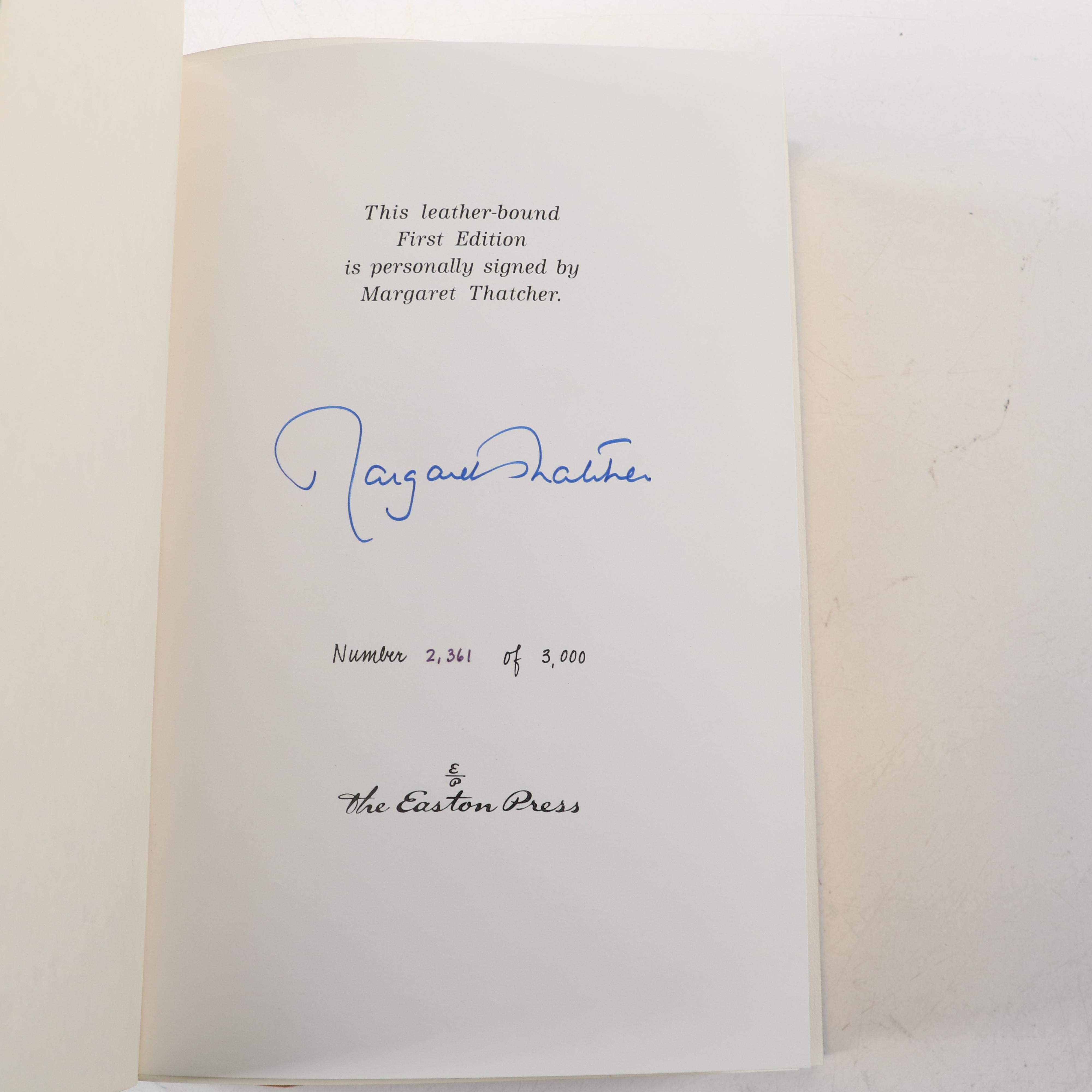 Signed Easton Press "The Downing Street Years" and "Path to Power" by Thatcher
