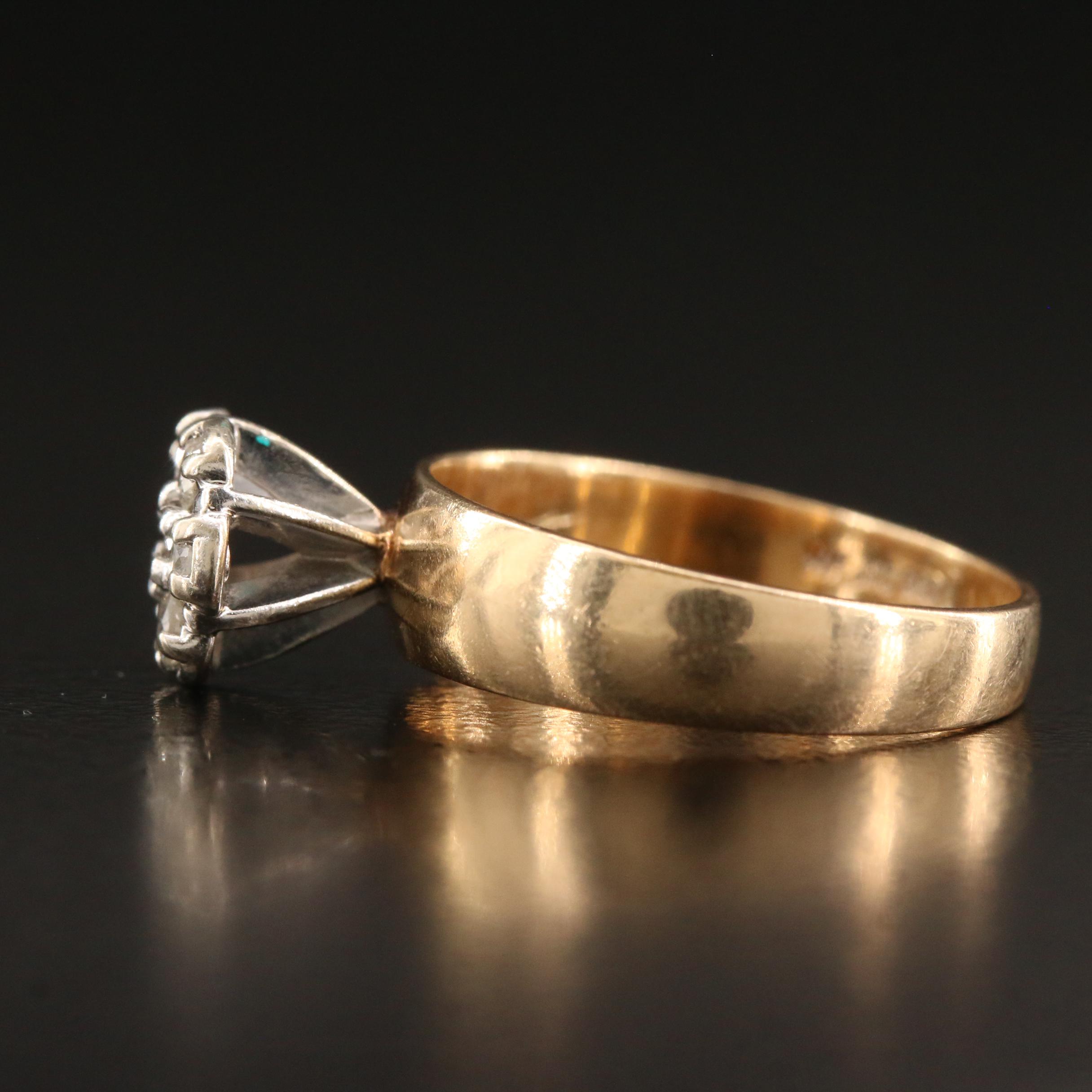 14K Diamond Cluster Ring