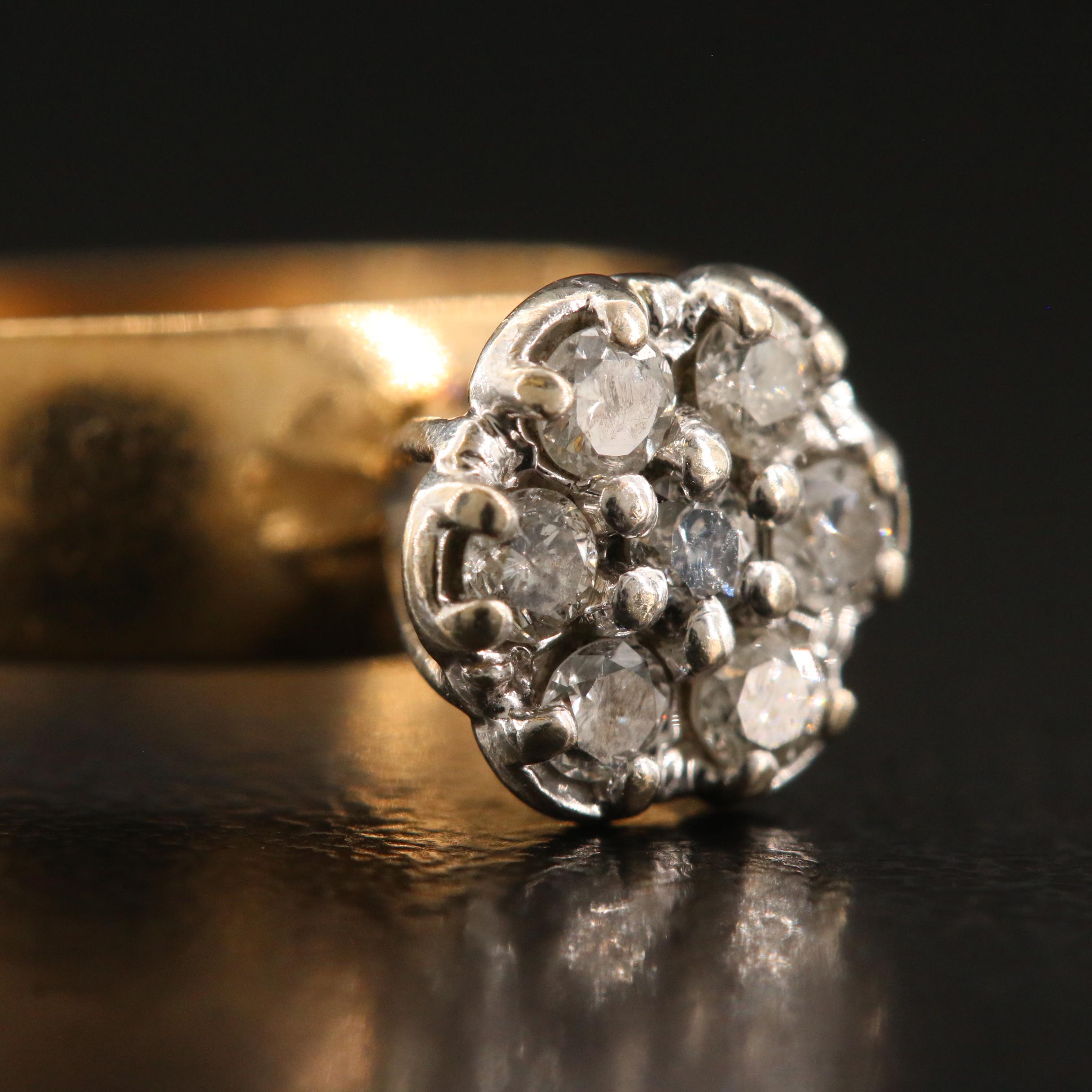14K Diamond Cluster Ring