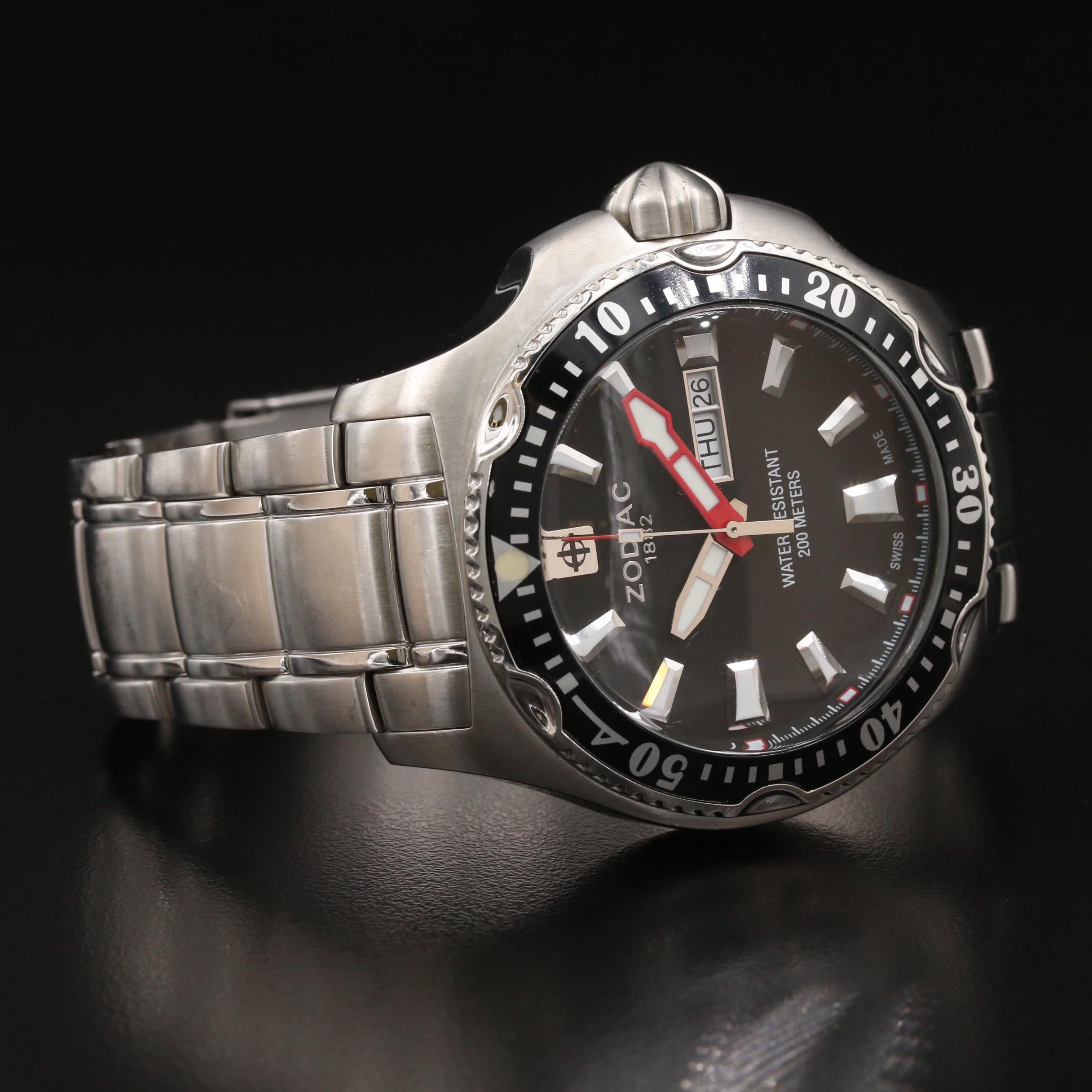 Zodiac Deep Reef Stainless Steel Quartz Watch