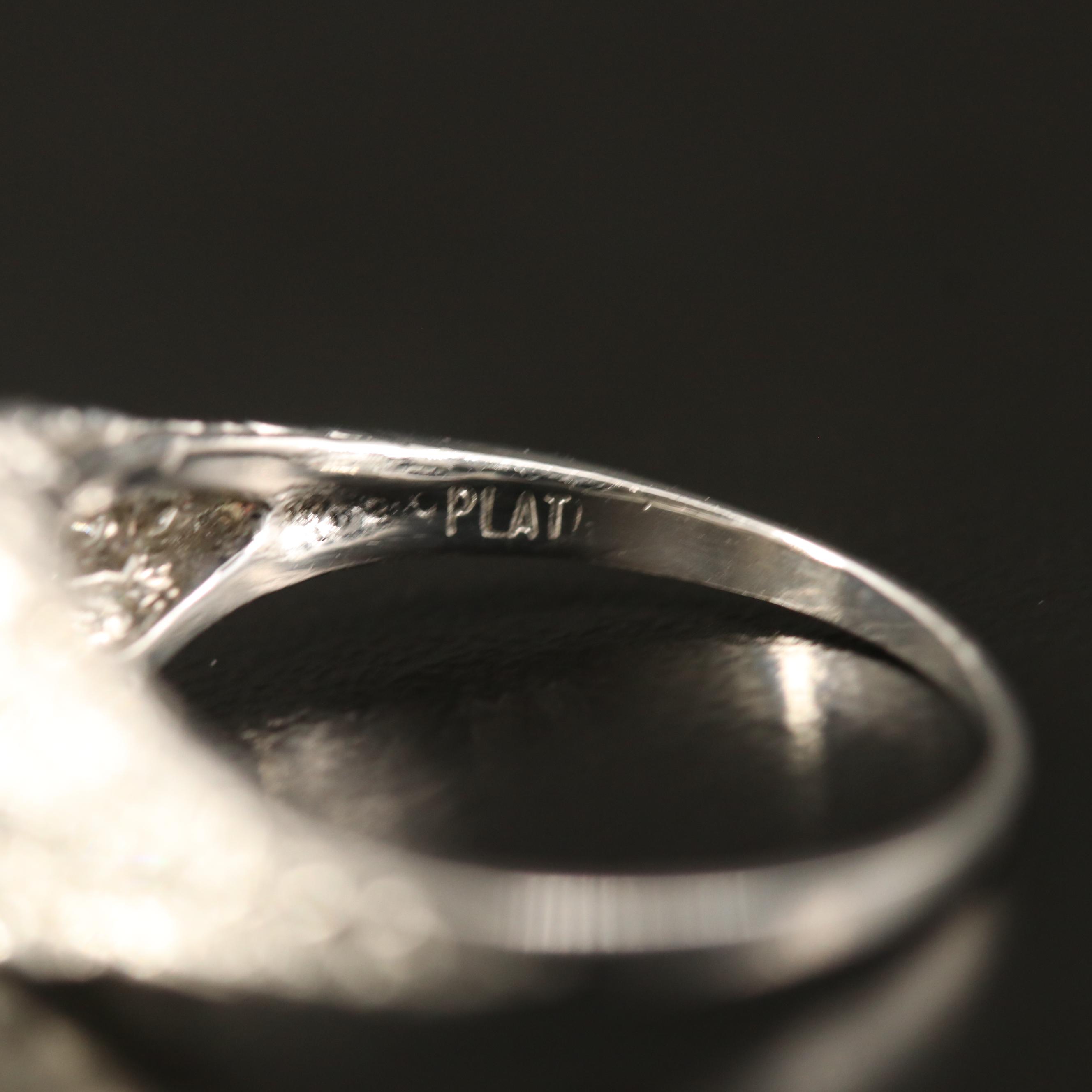 Vintage Platinum 1.23 CTW Diamond Milgrain Ring