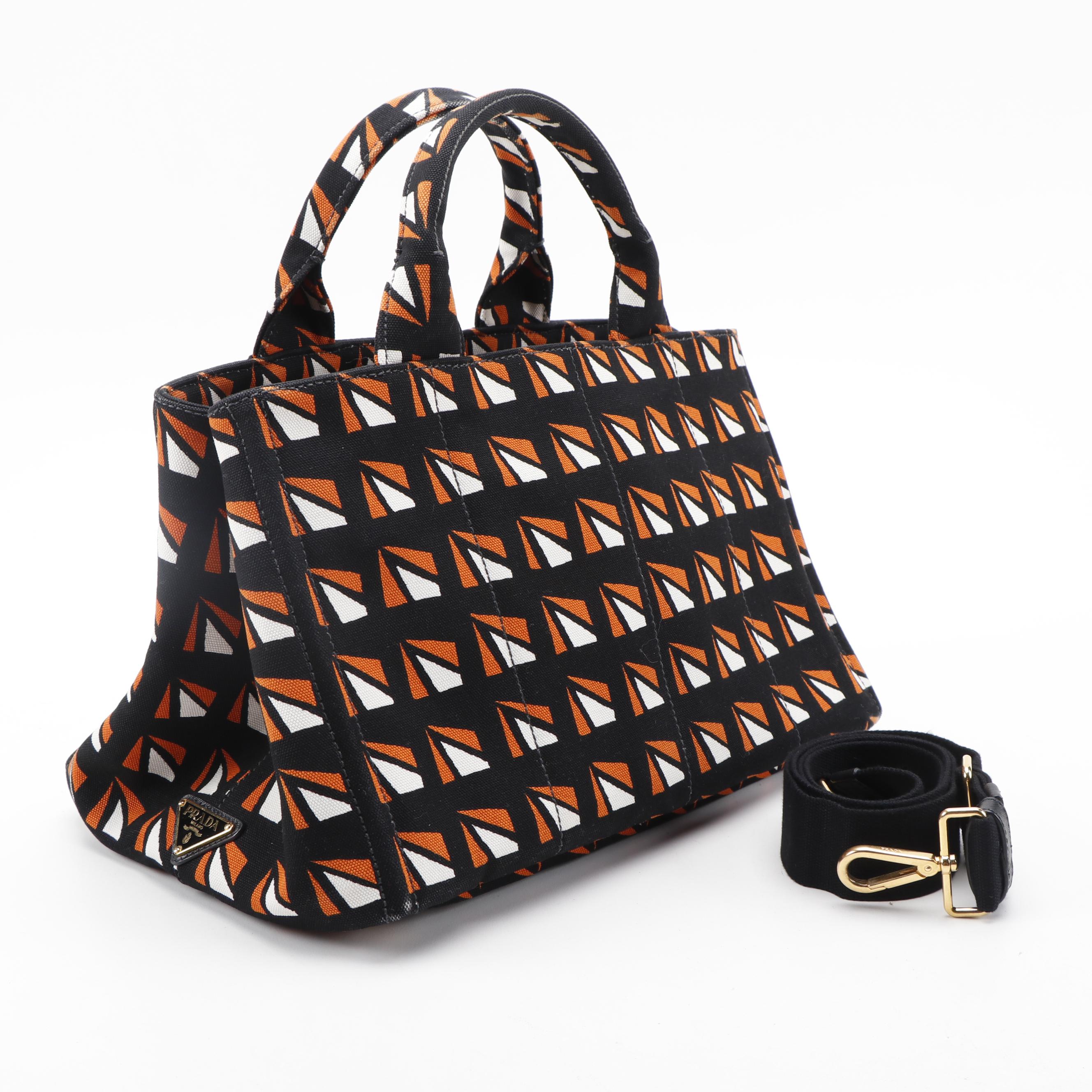 Prada Tote Bag in Tricolor Canapa Stampata Canvas