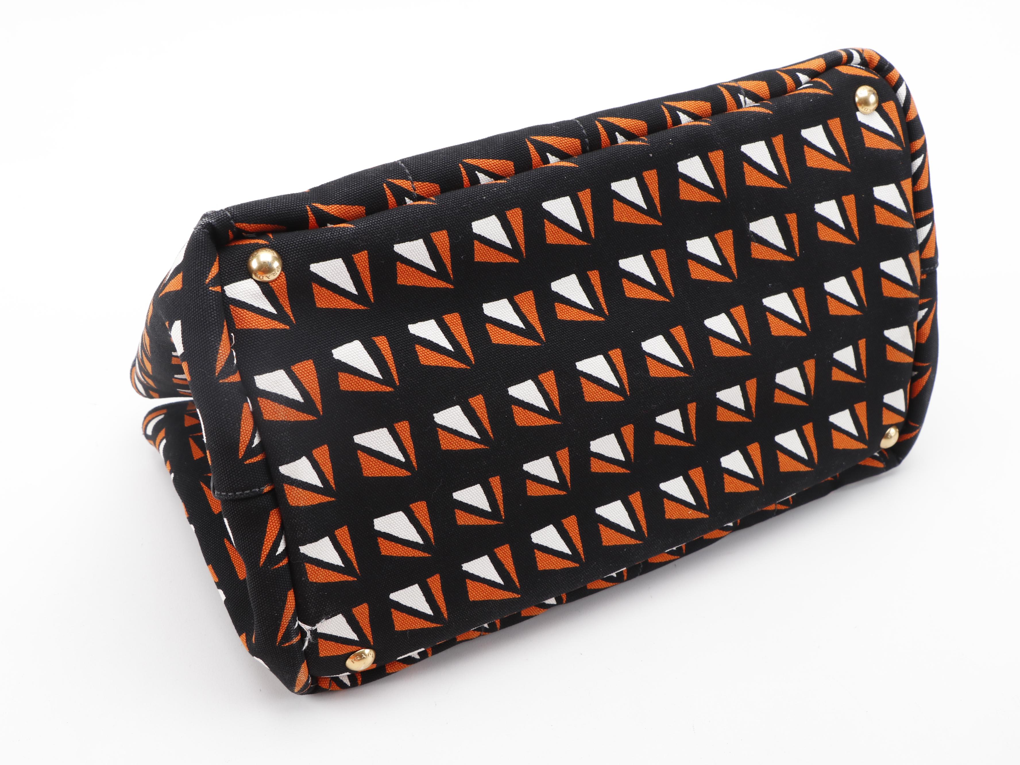 Prada Tote Bag in Tricolor Canapa Stampata Canvas