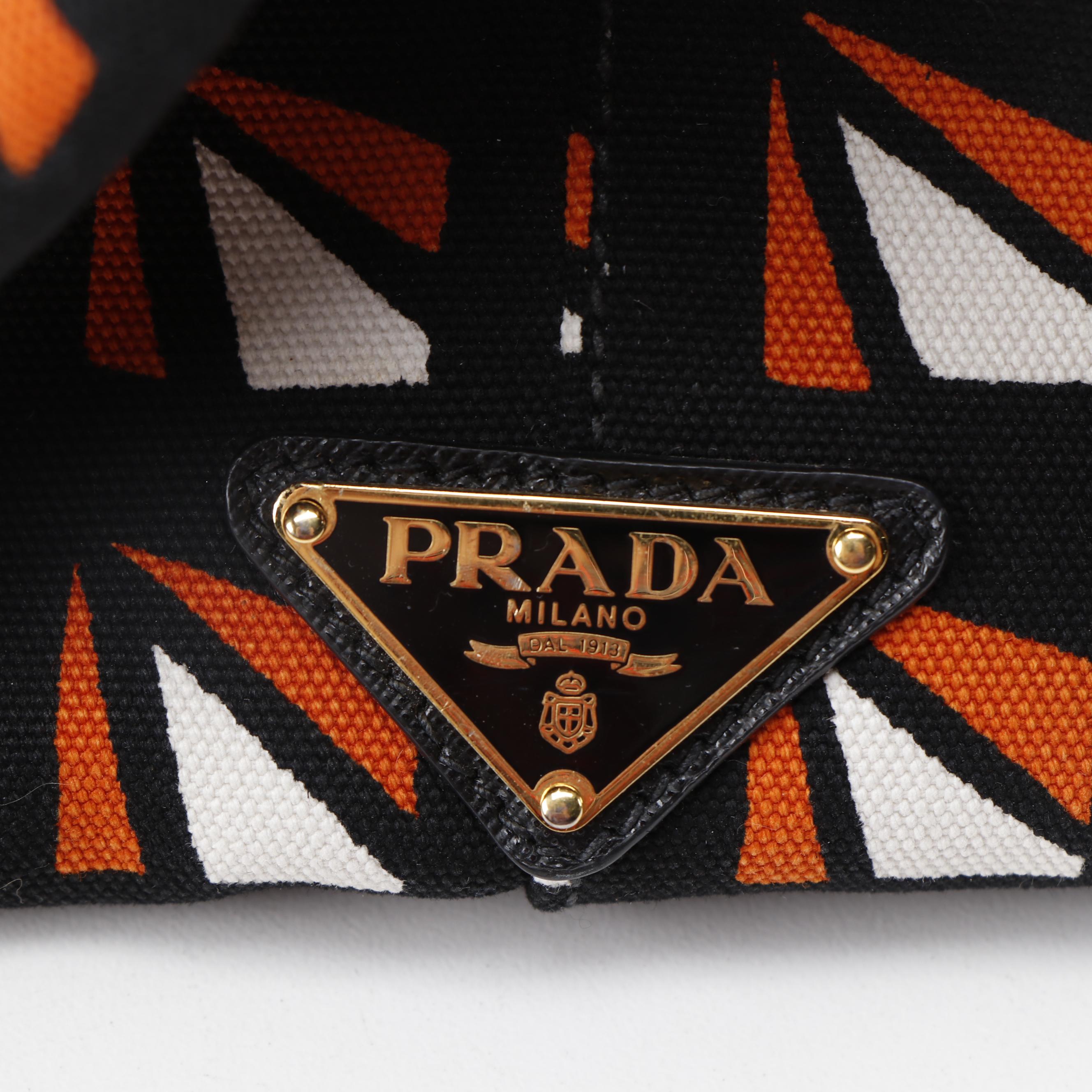 Prada Tote Bag in Tricolor Canapa Stampata Canvas