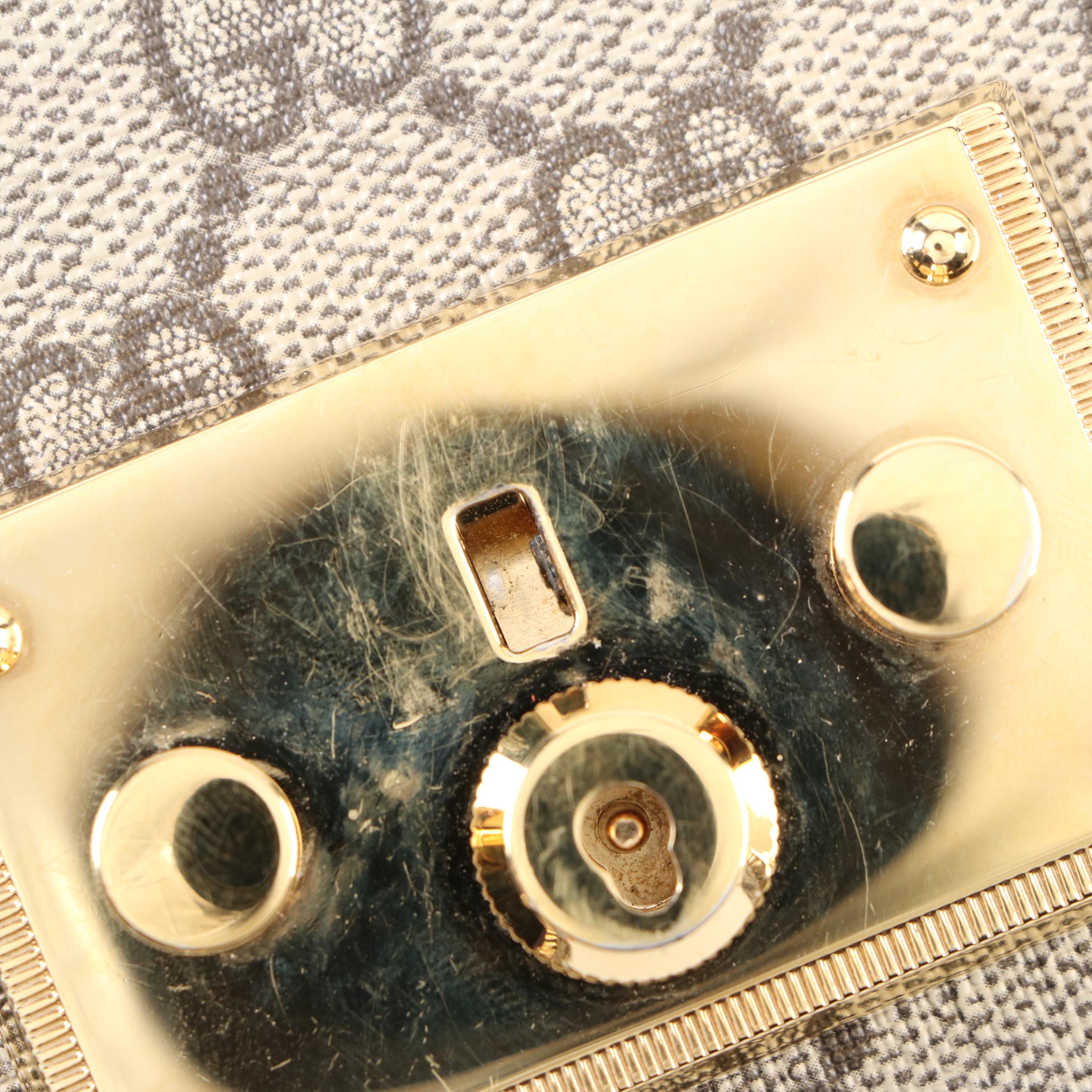 Gucci GG Supreme Small Padlock Shoulder Bag in Brown and Black Leather