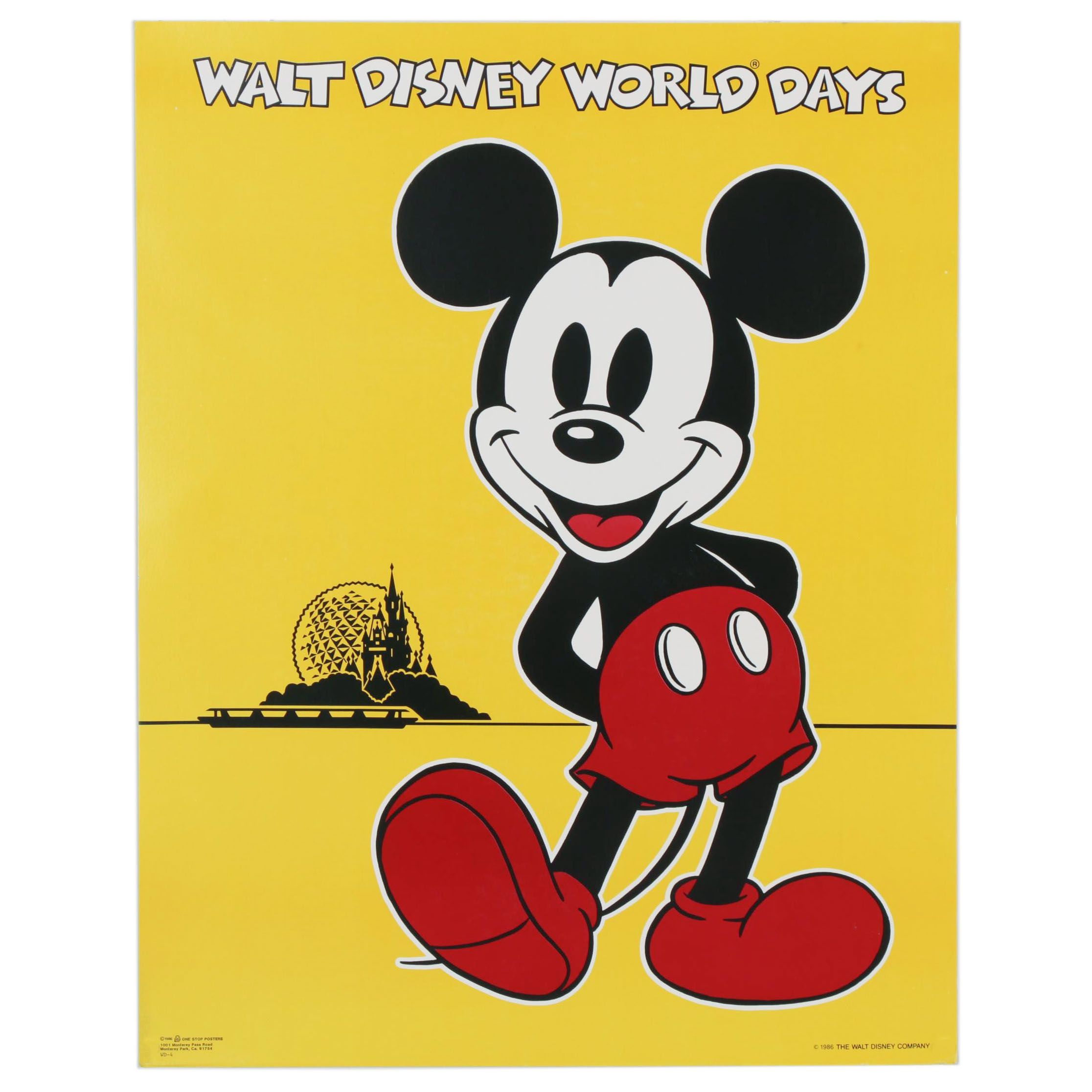 Offset Lithograph Poster "Walt Disney World Days," 1986