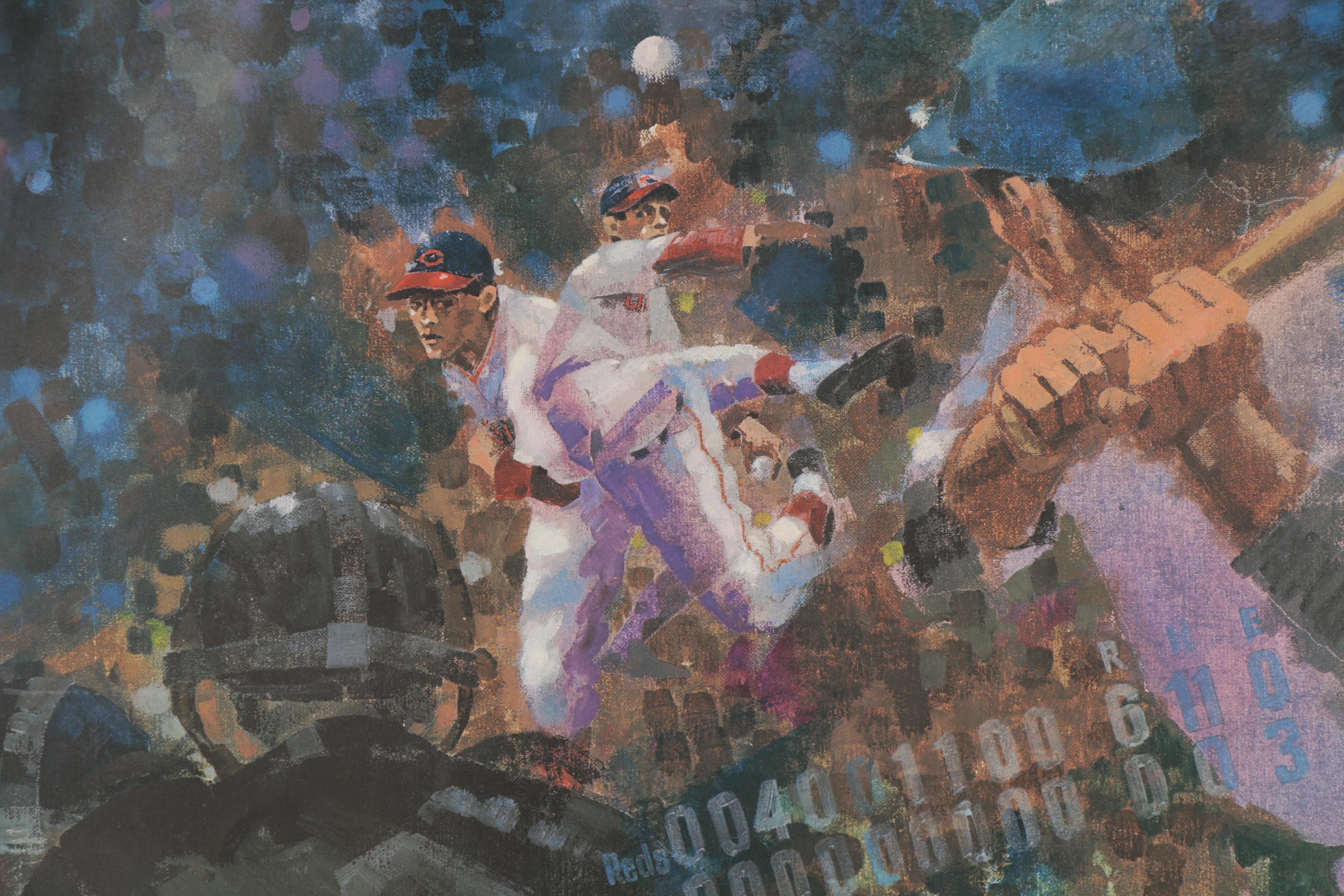 Clint Orlemann Offset Lithograph "Double No-Hitter"