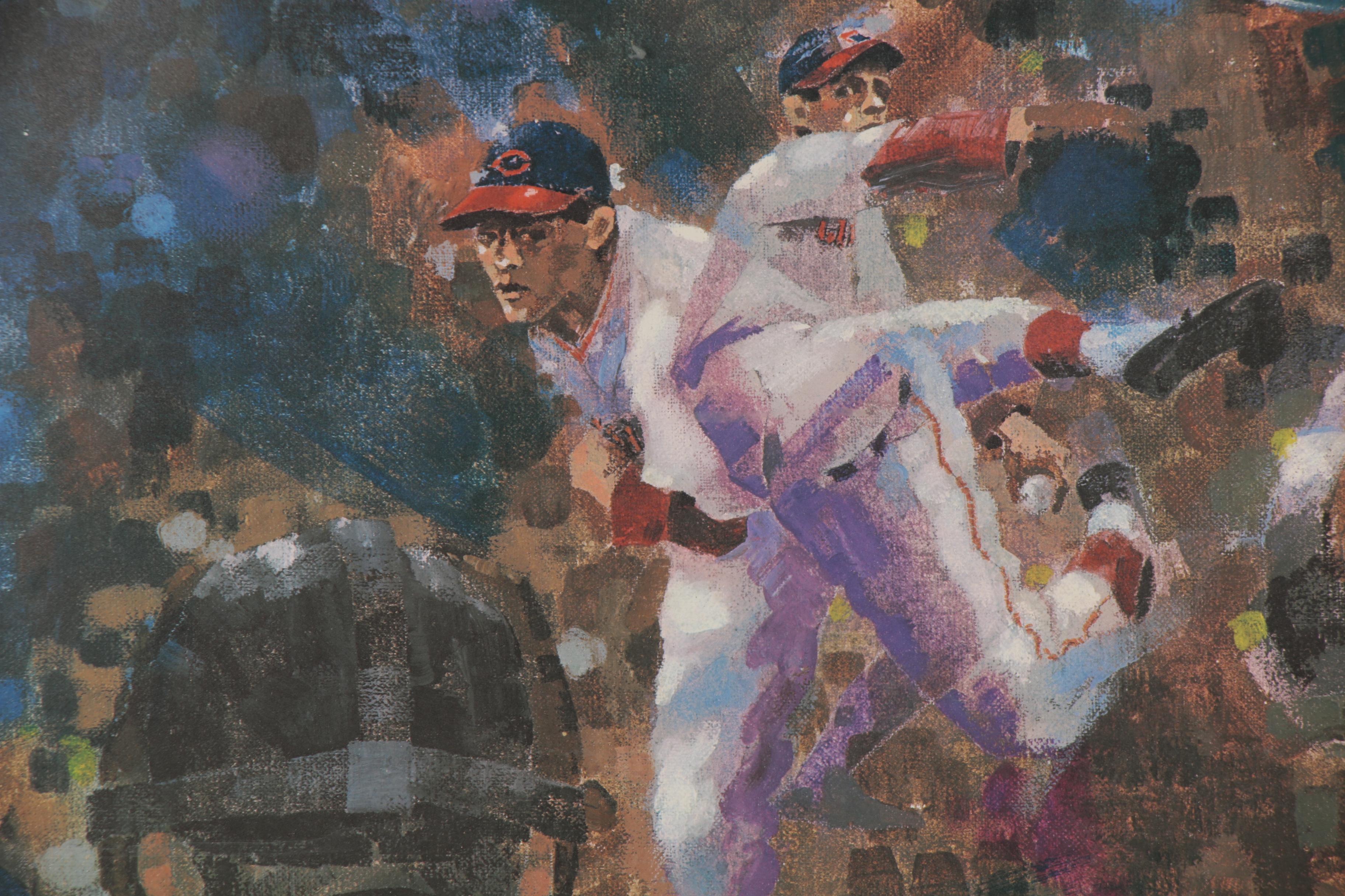 Clint Orlemann Offset Lithograph "Double No-Hitter"