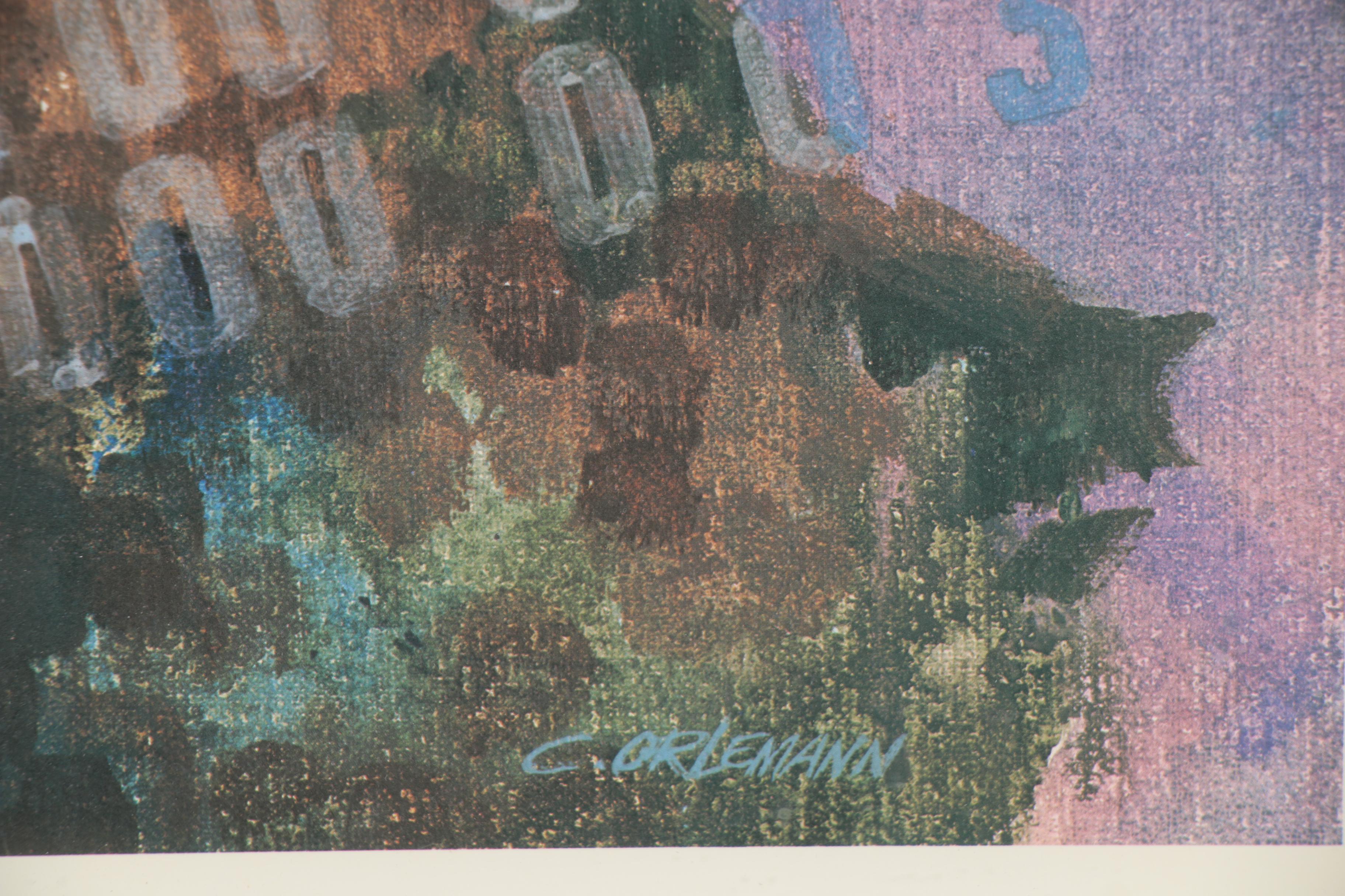 Clint Orlemann Offset Lithograph "Double No-Hitter"