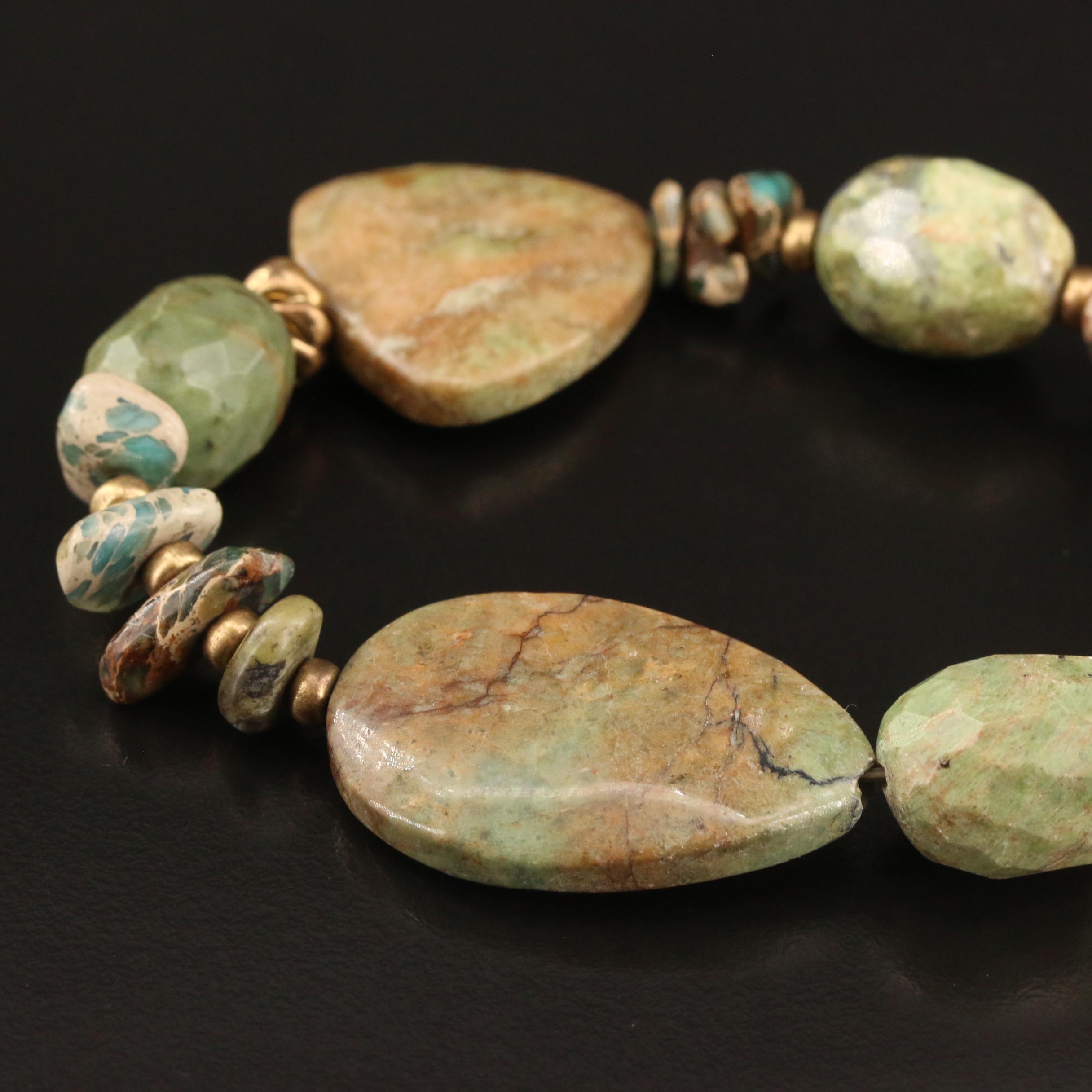 Gemstone Stretch Bracelets Featuring Aventurine, Rose Quartz and Unakite