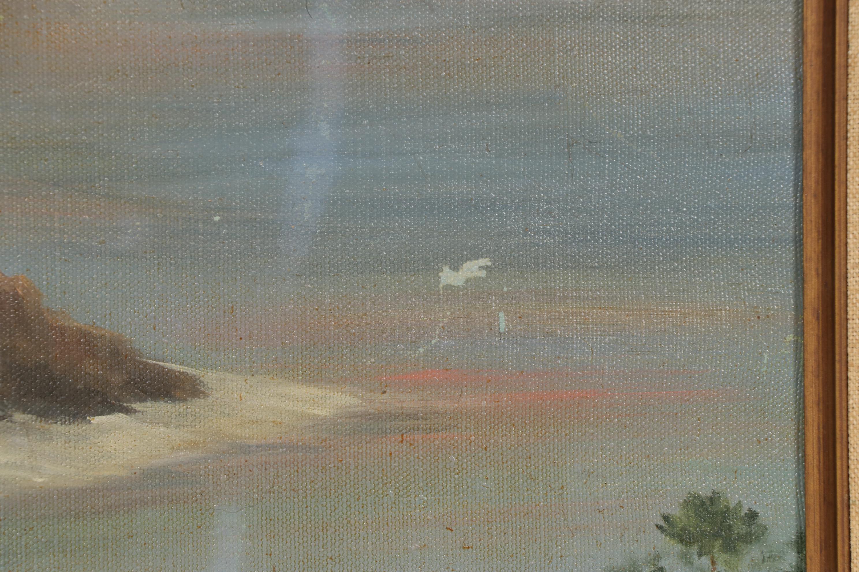 Judie Hurt Oil Painting of Great White Heron, 1984