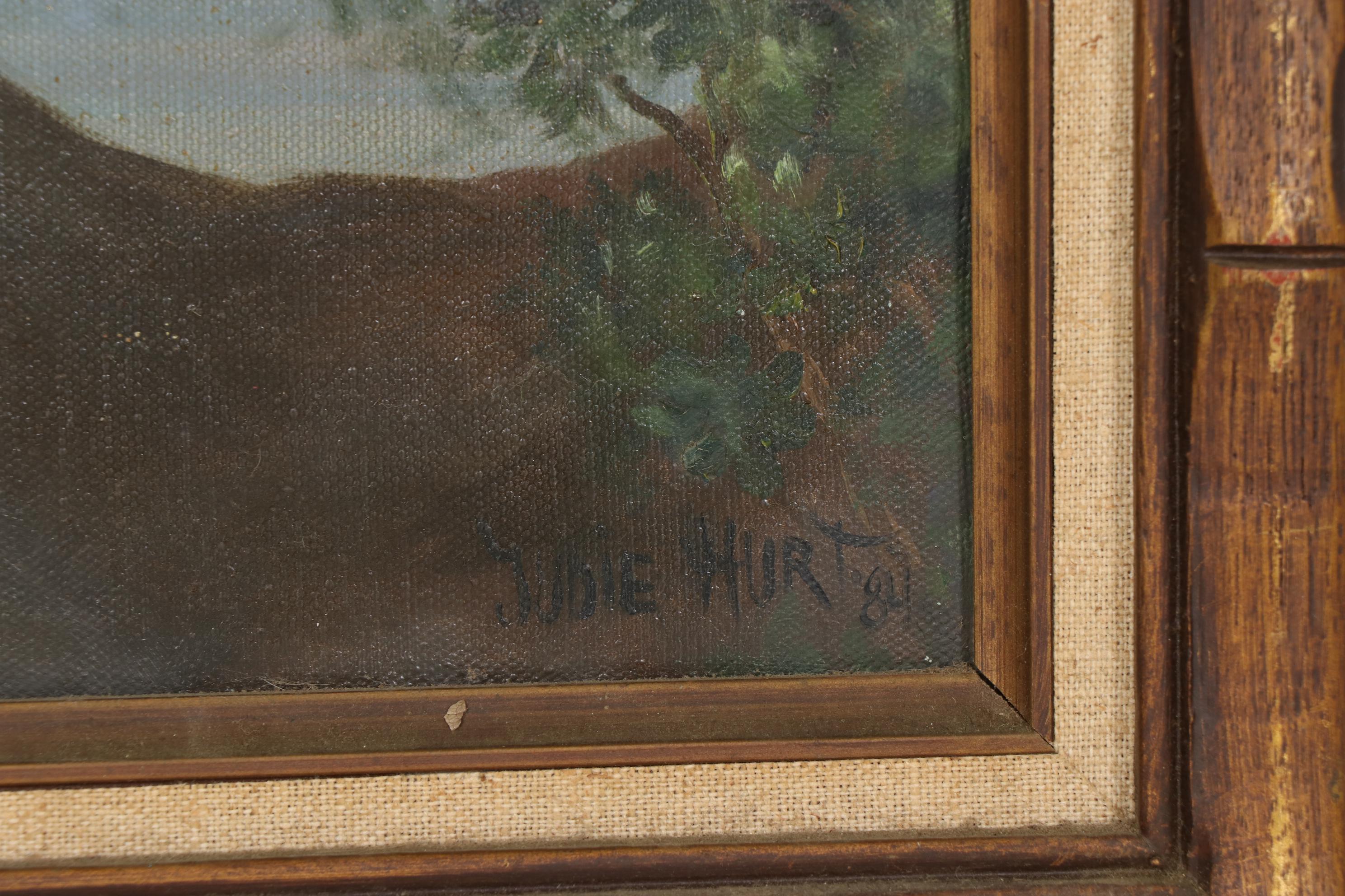 Judie Hurt Oil Painting of Great White Heron, 1984