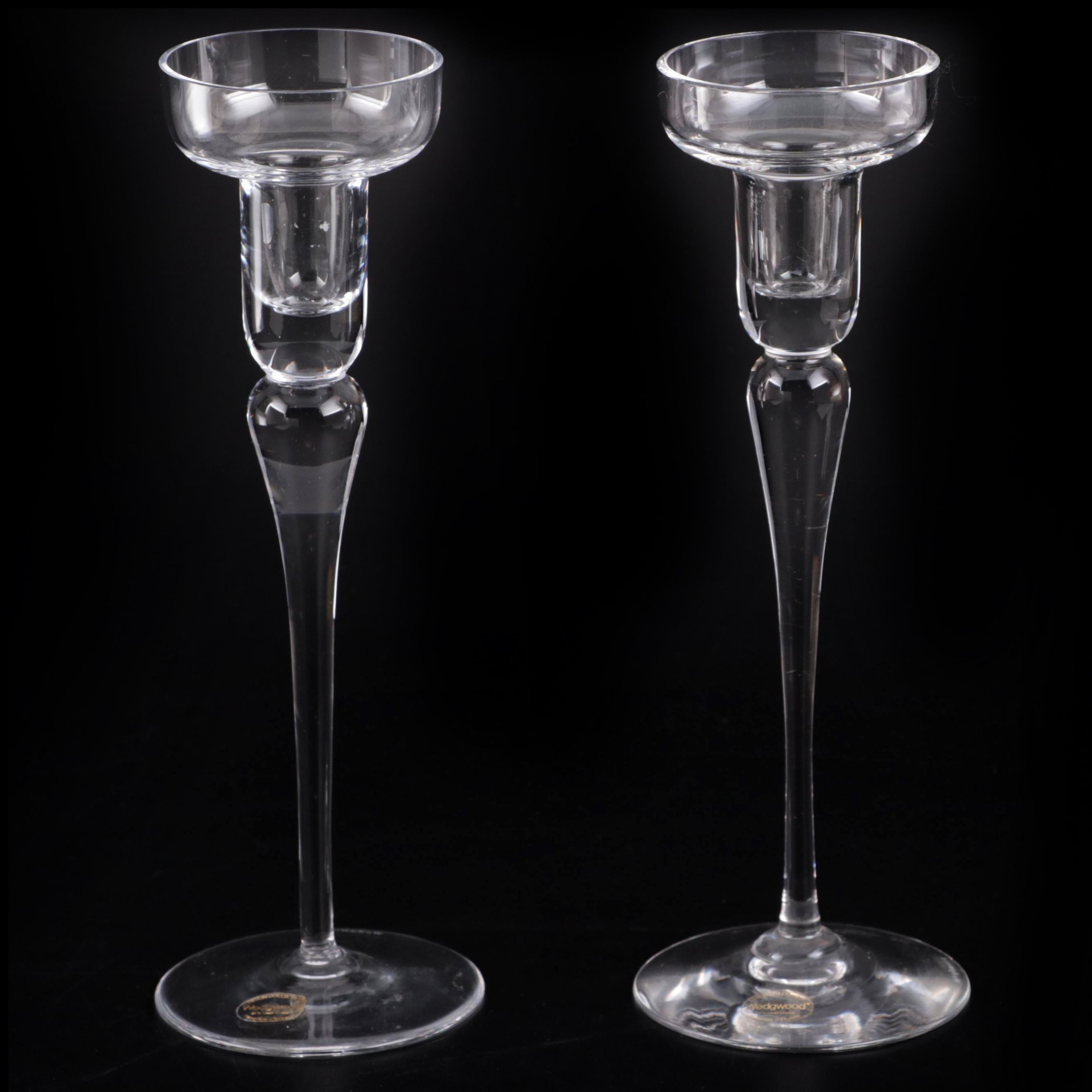 Wedgwood "Devon" Crystal Candlesticks, 1983–1986