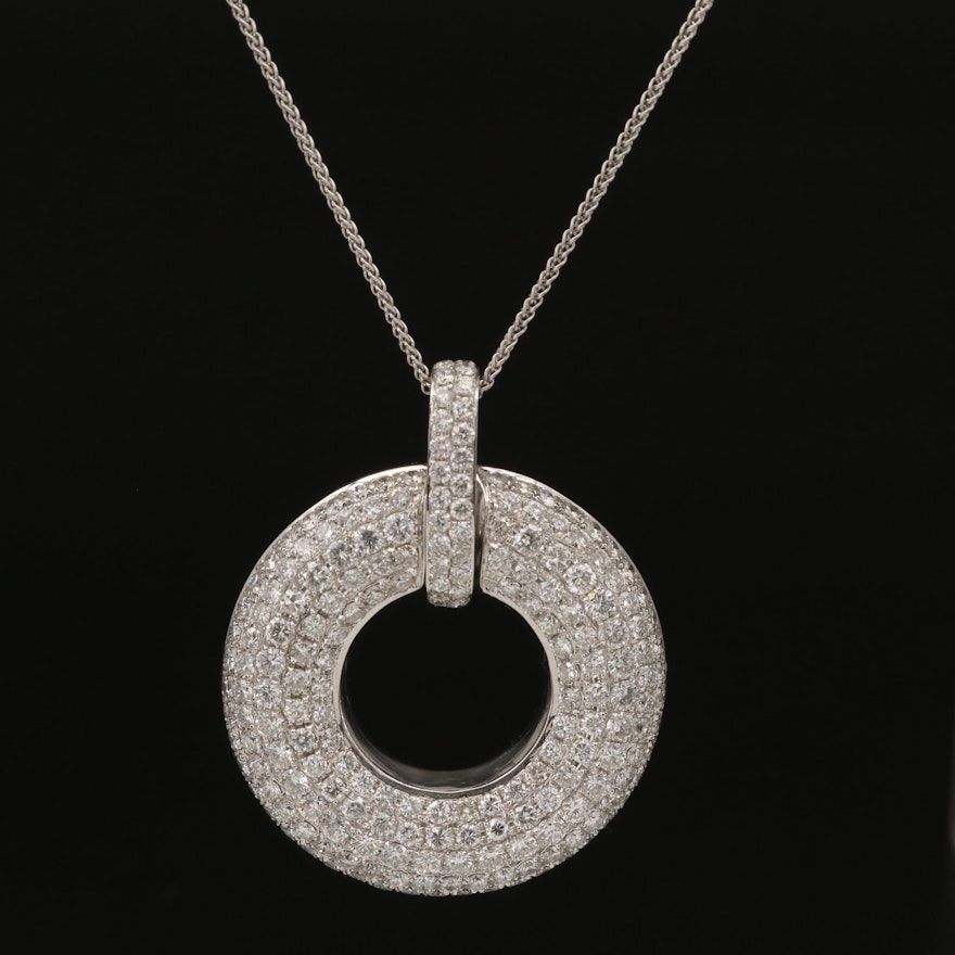 18K 5.51 CTW Pavé Diamond Necklace
