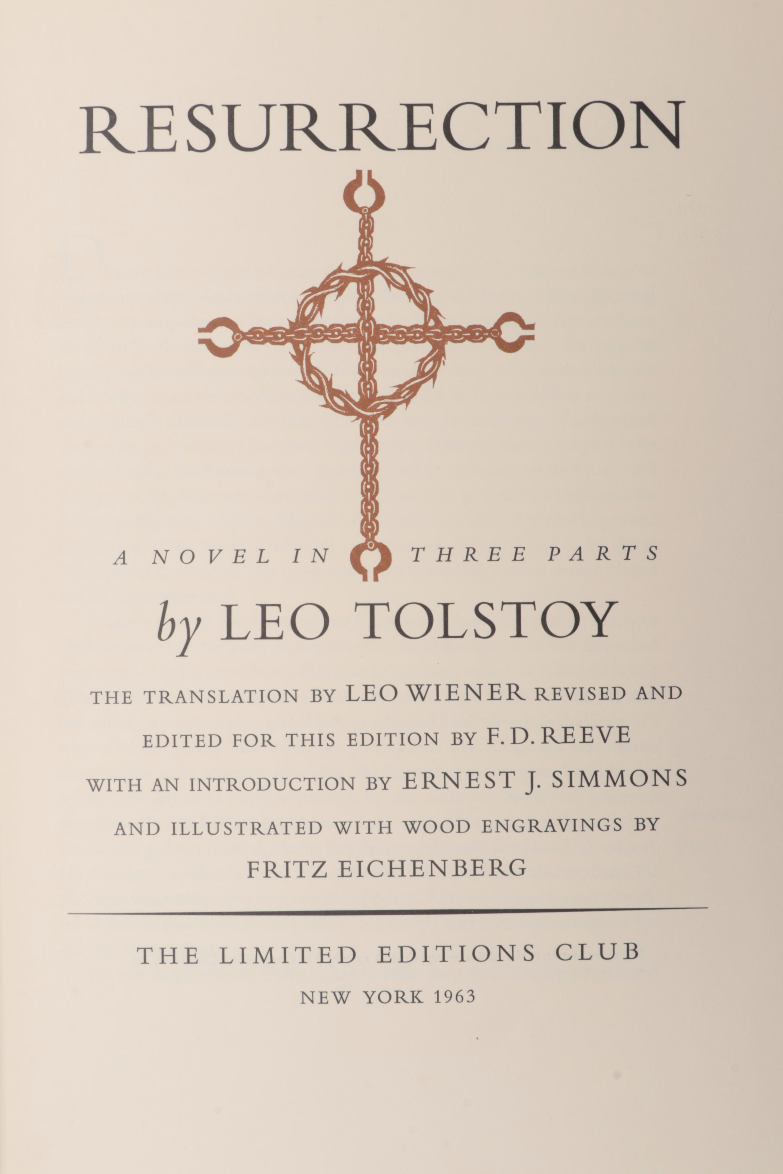 Fritz Eichenberg Signed Limited Edition "Resurrection" by Leo Tolstoy, 1963