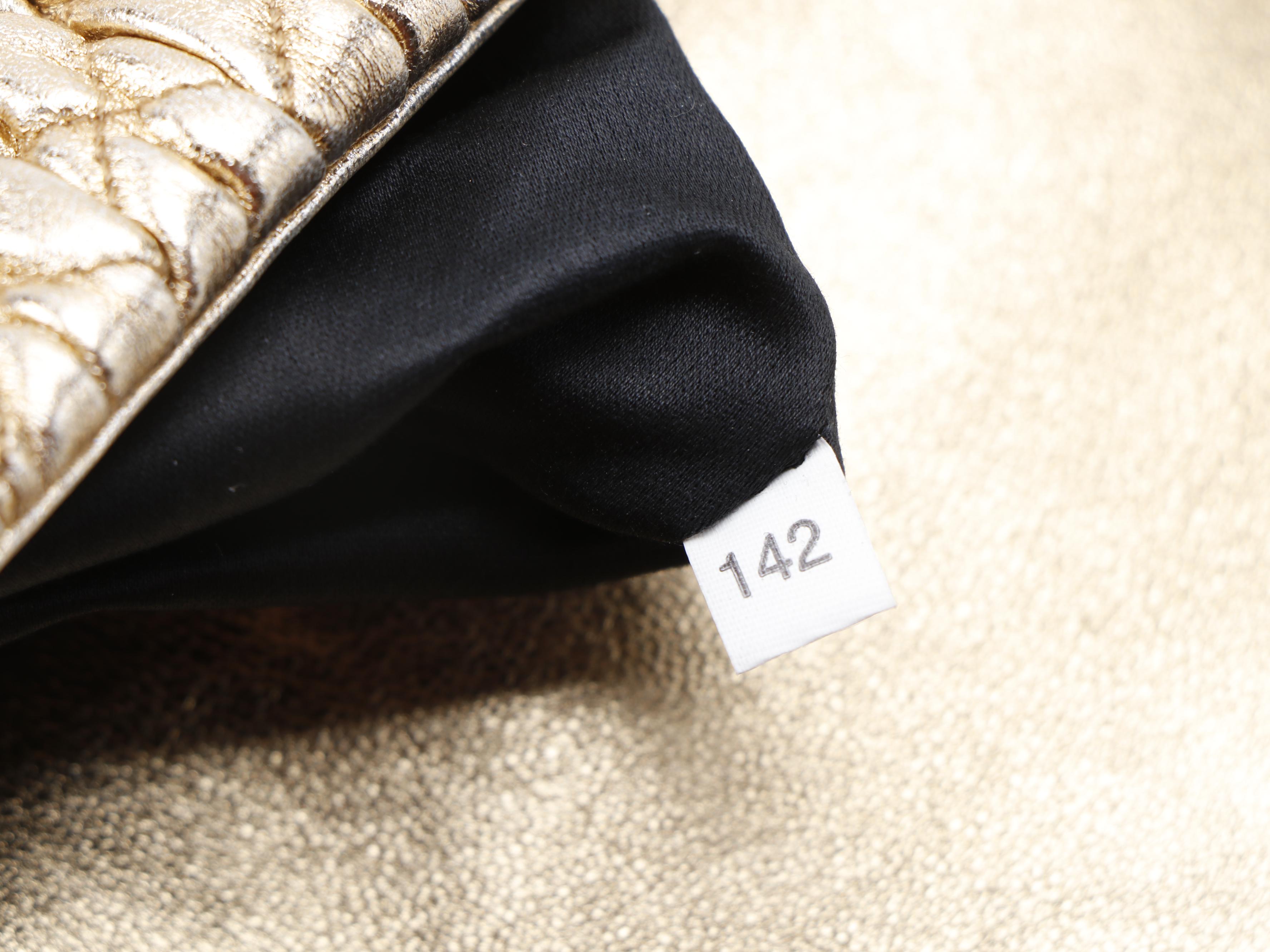 Miu Miu Crystal Metallic Matelassé Front Flap Shoulder Clutch