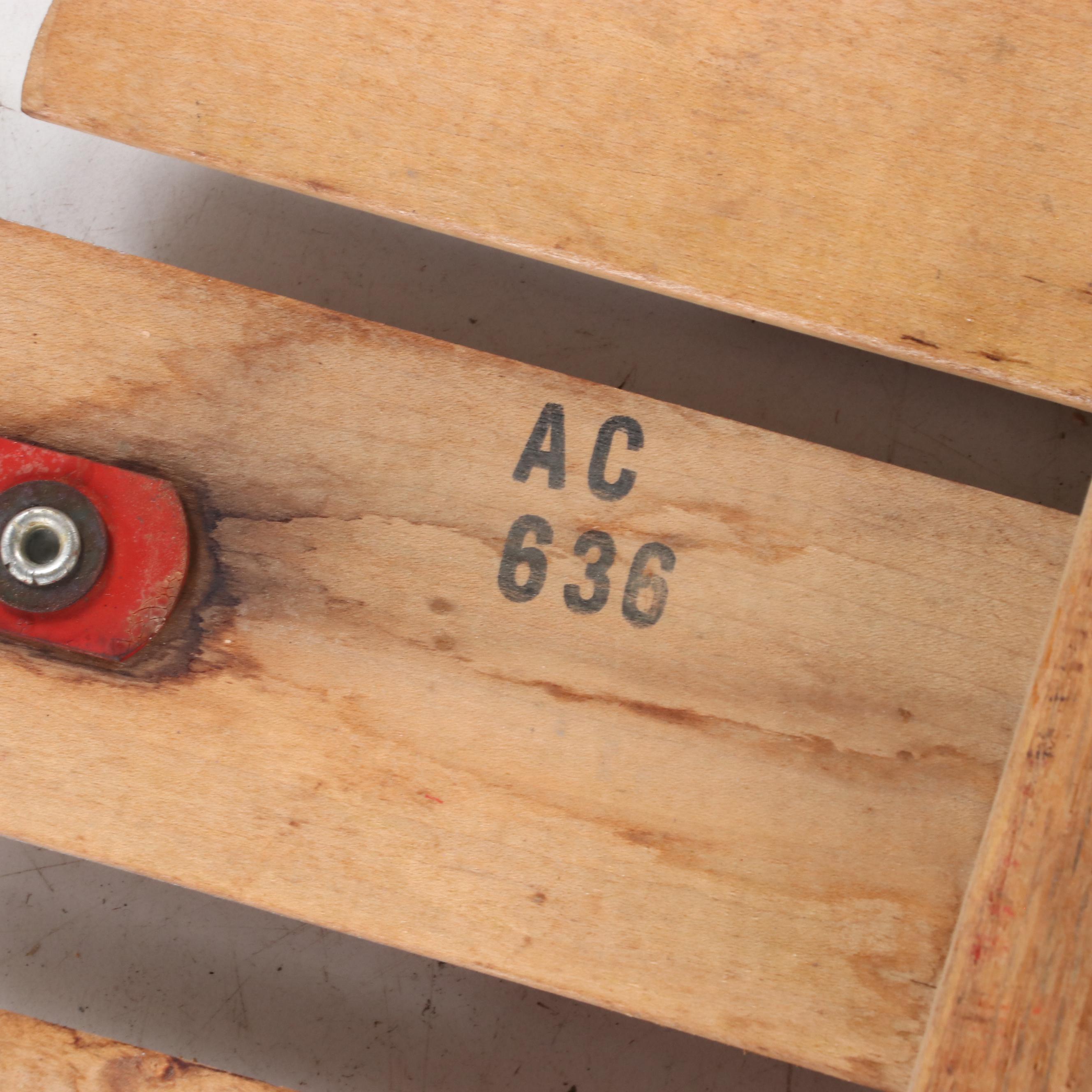 Gladding "American Clipper" Red-Painted Steel and Stenciled Wood Child's Sled