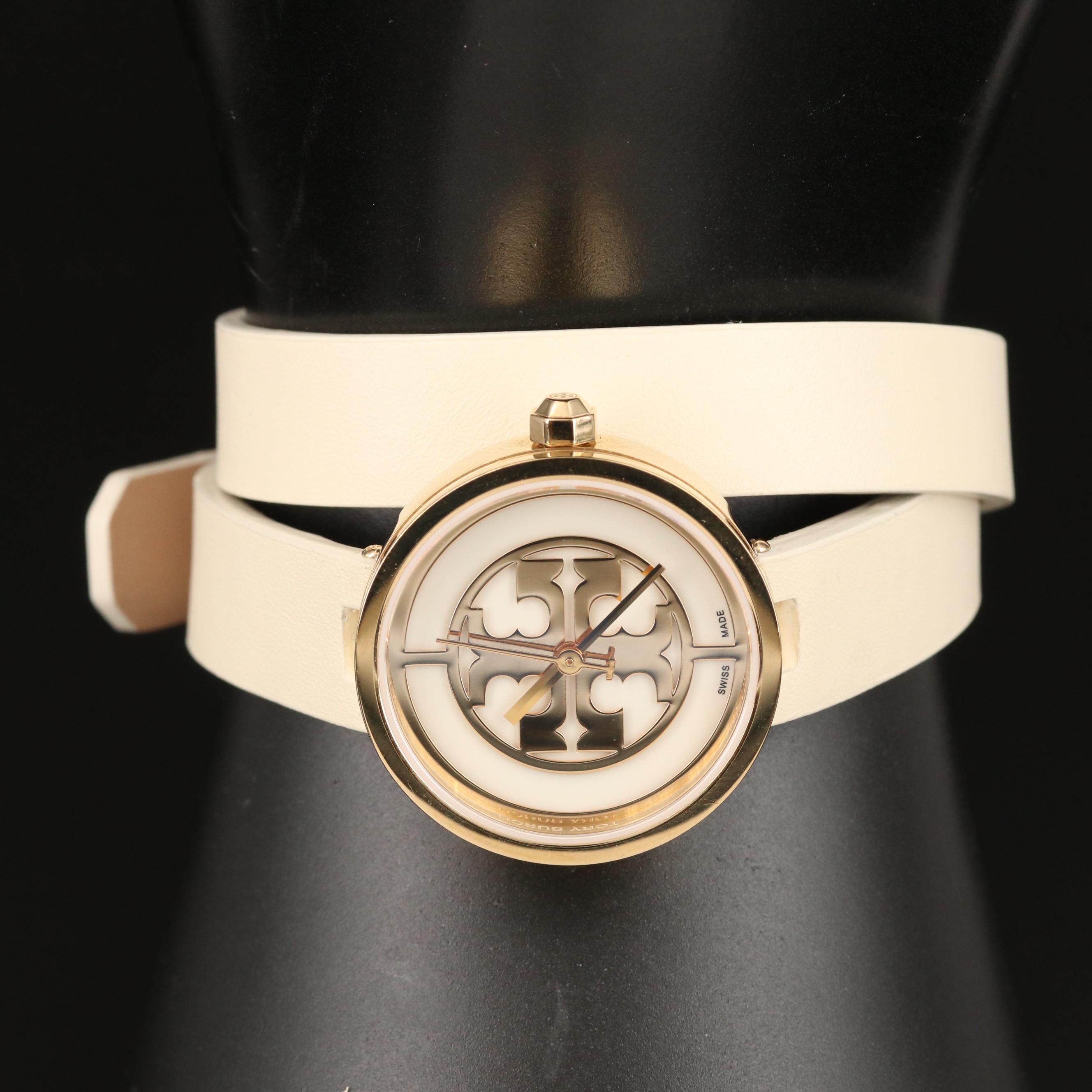 Tory Burch Reva Double Wrap Gold Tone Quartz Watch