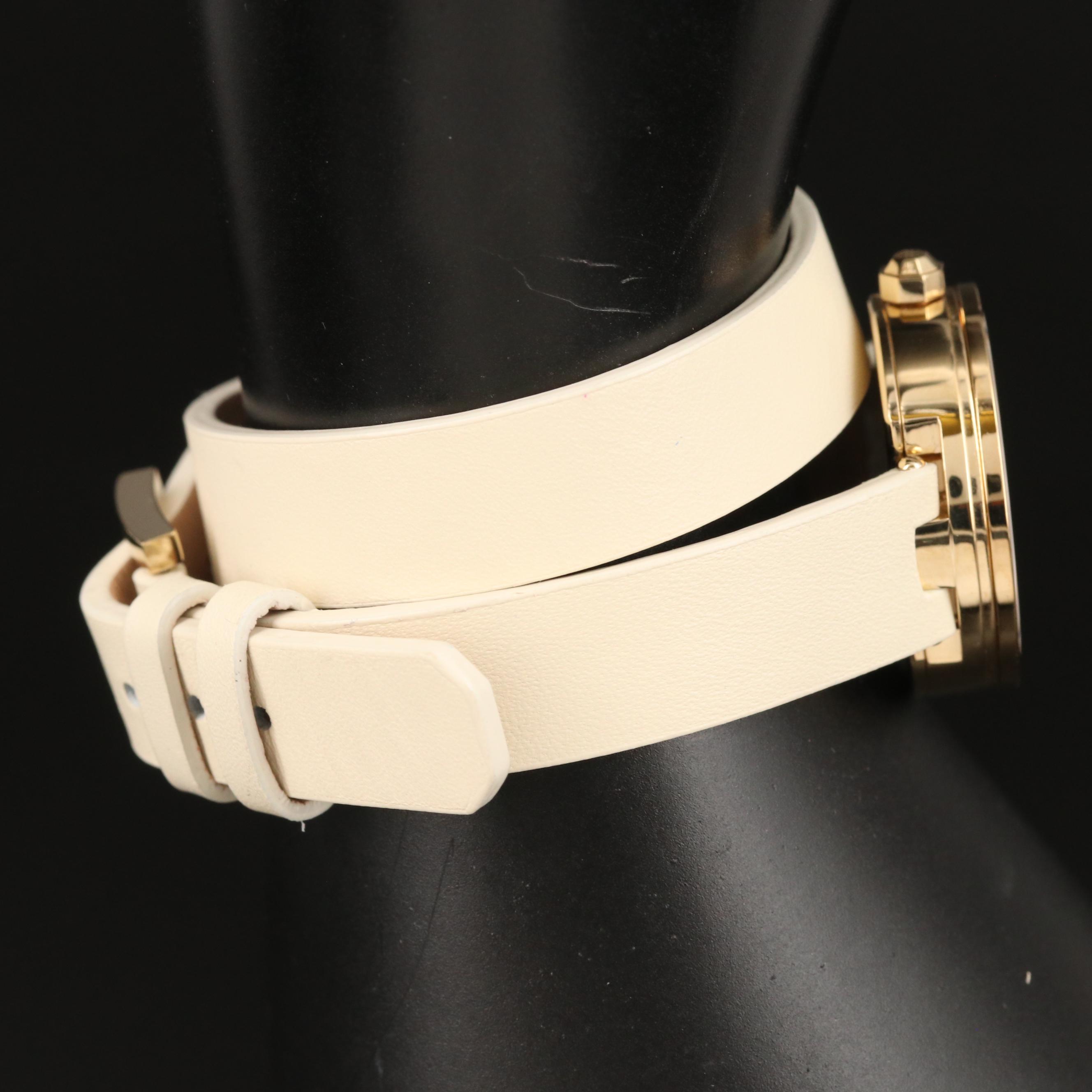 Tory Burch Reva Double Wrap Gold Tone Quartz Watch