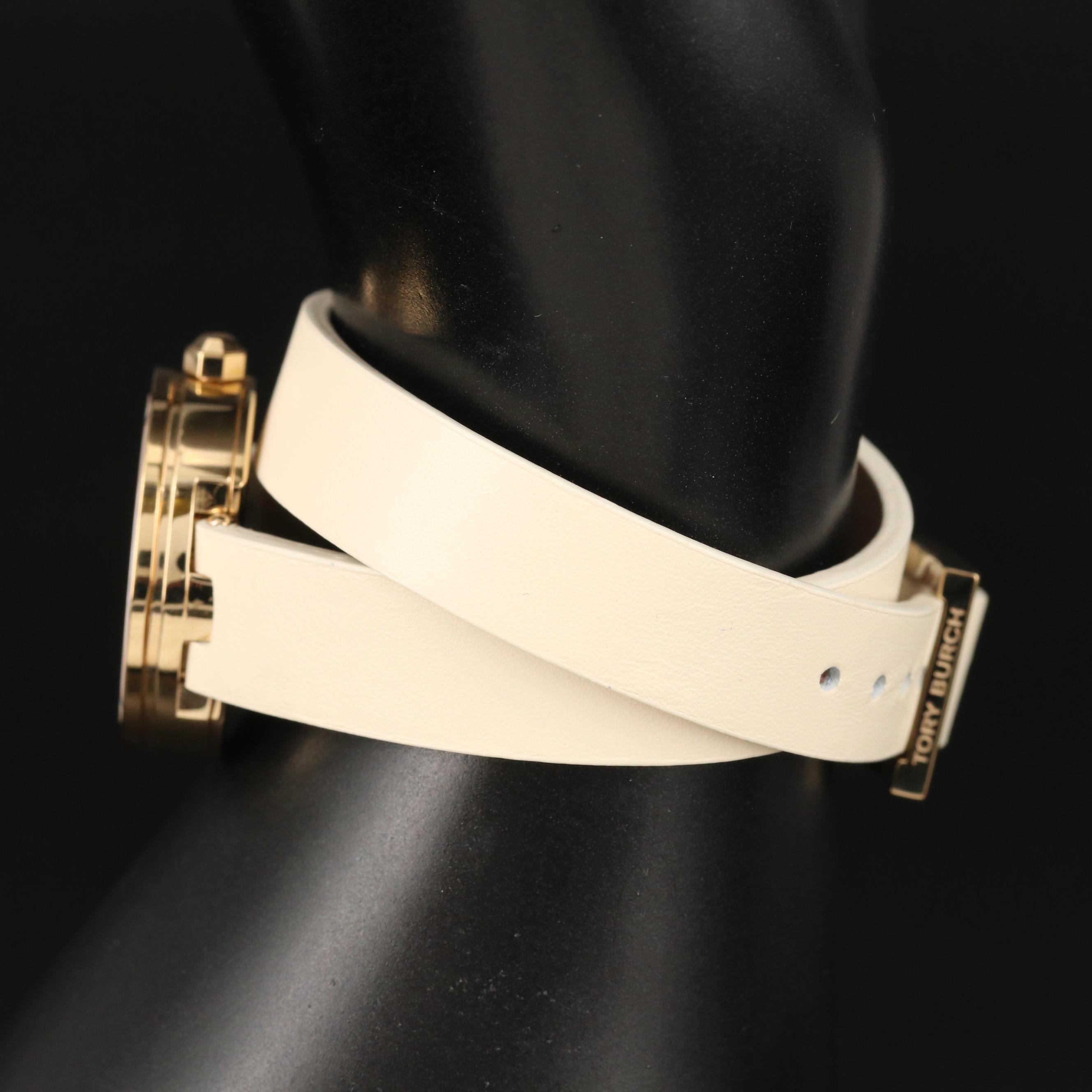 Tory Burch Reva Double Wrap Gold Tone Quartz Watch