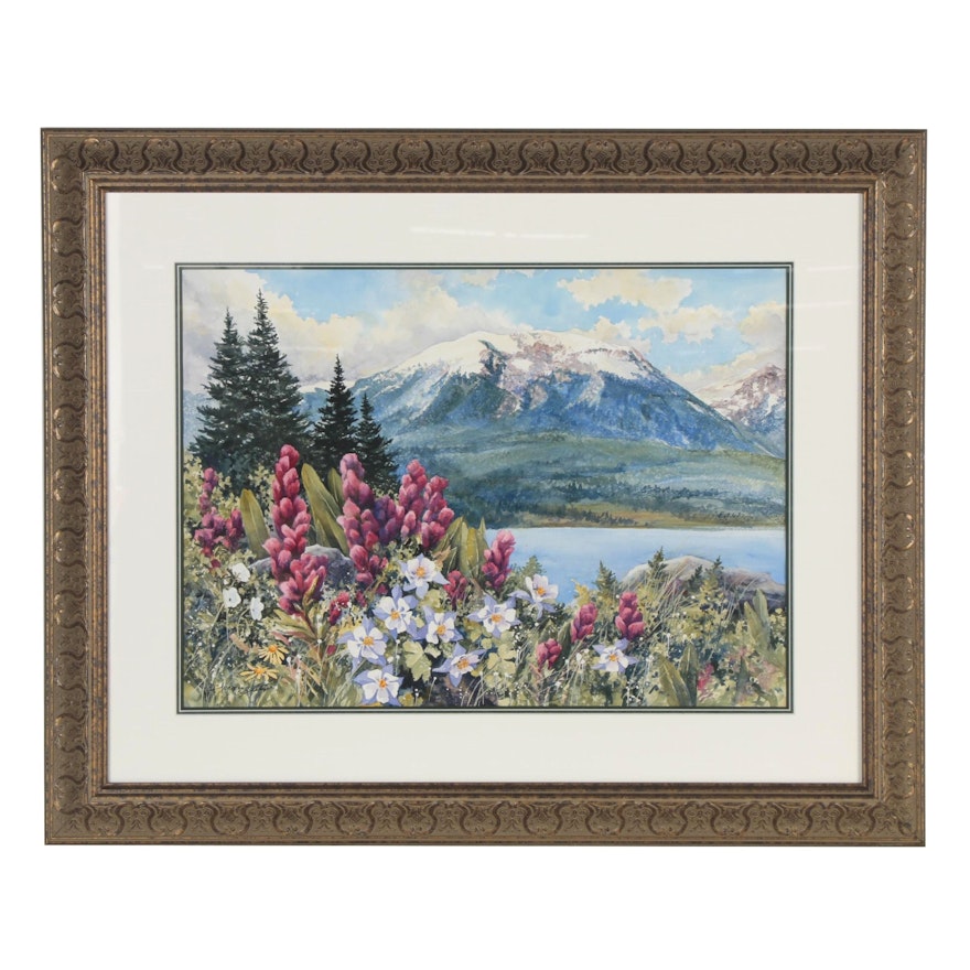 Sharon Hults Mountain Landscape Watercolor Painting