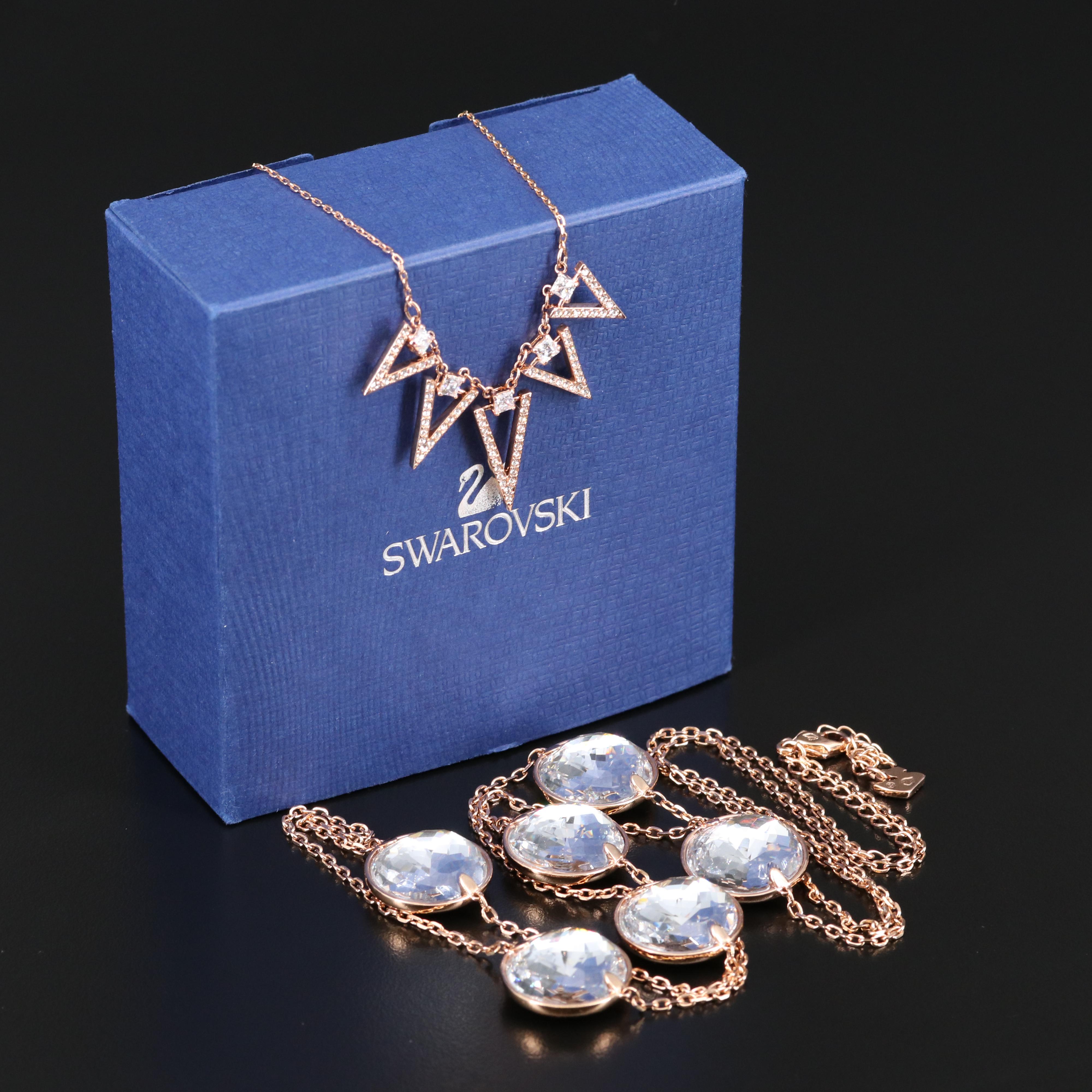 Swarovski Featuring "Globe" and "Funk" Necklaces
